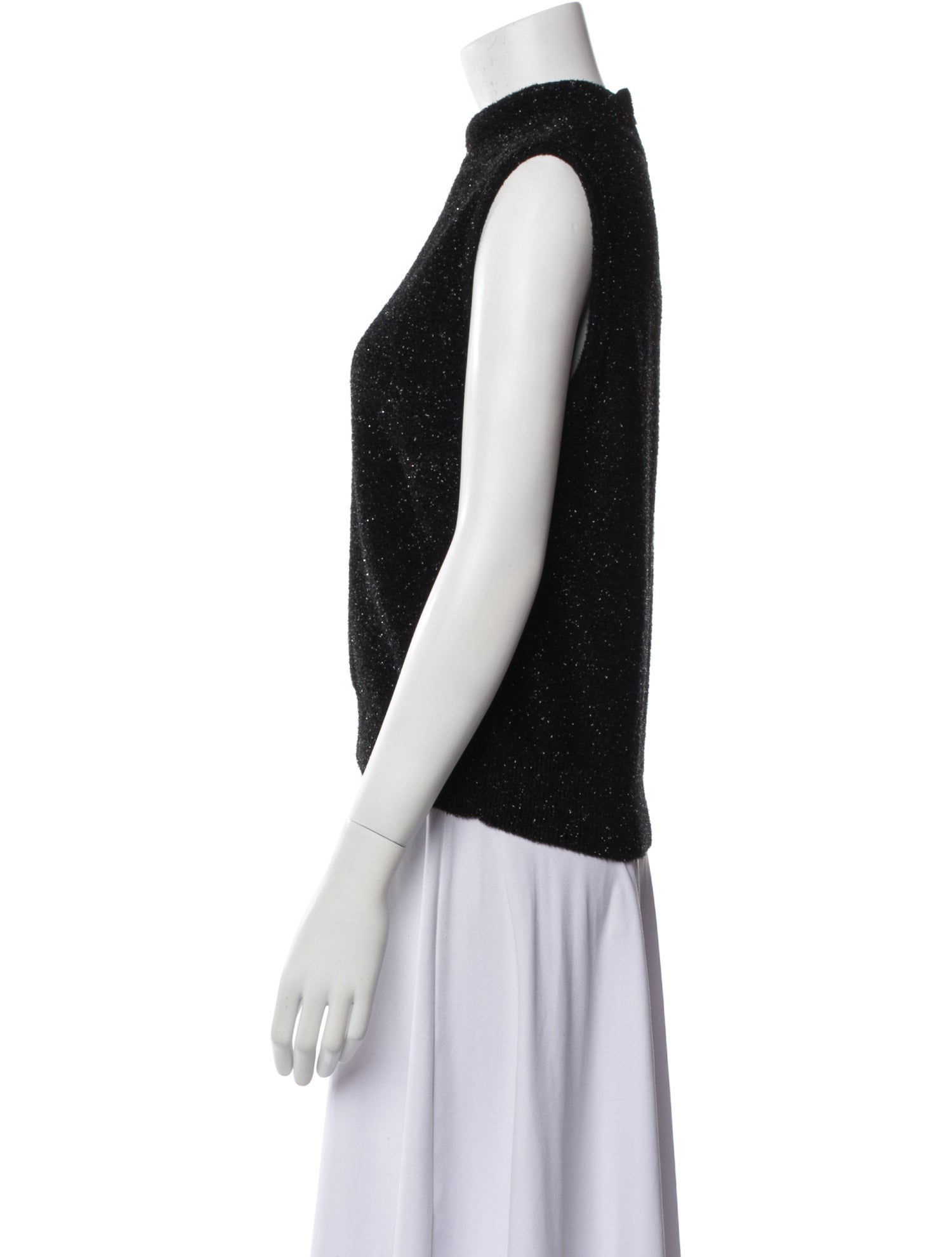St. John Collection Mock Neck Sleeveless Top