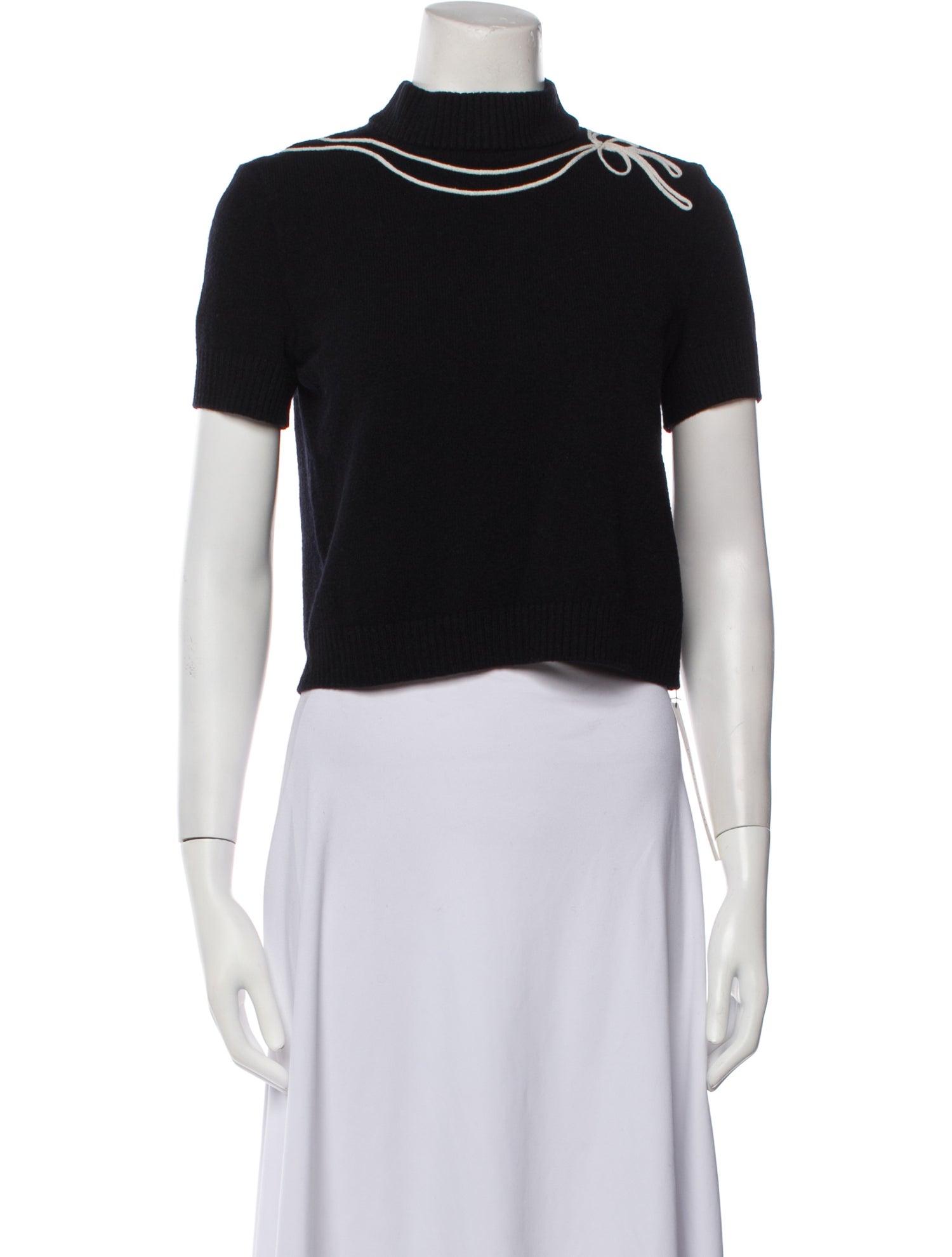 St. John Collection Wool Mock Neck Sweater