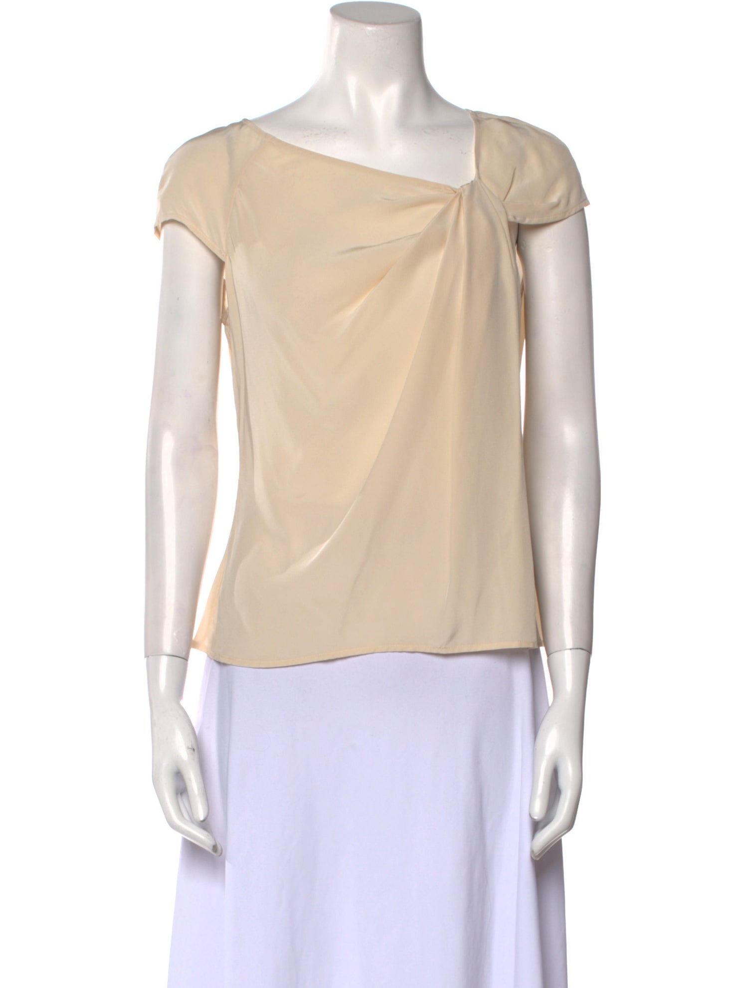 St. John Collection One-Shoulder Short Sleeve Blouse