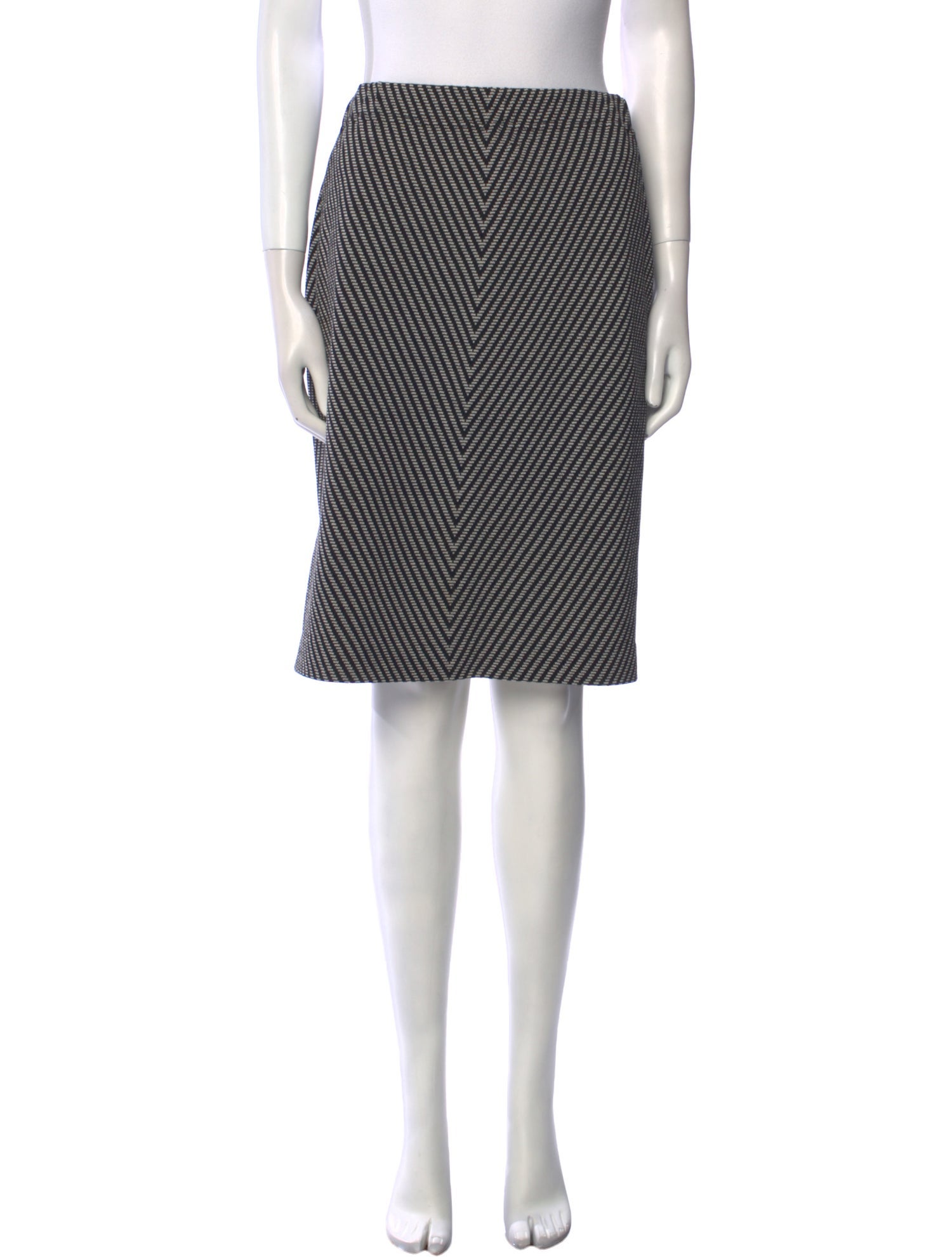 St. John Collection Striped Knee-Length Skirt