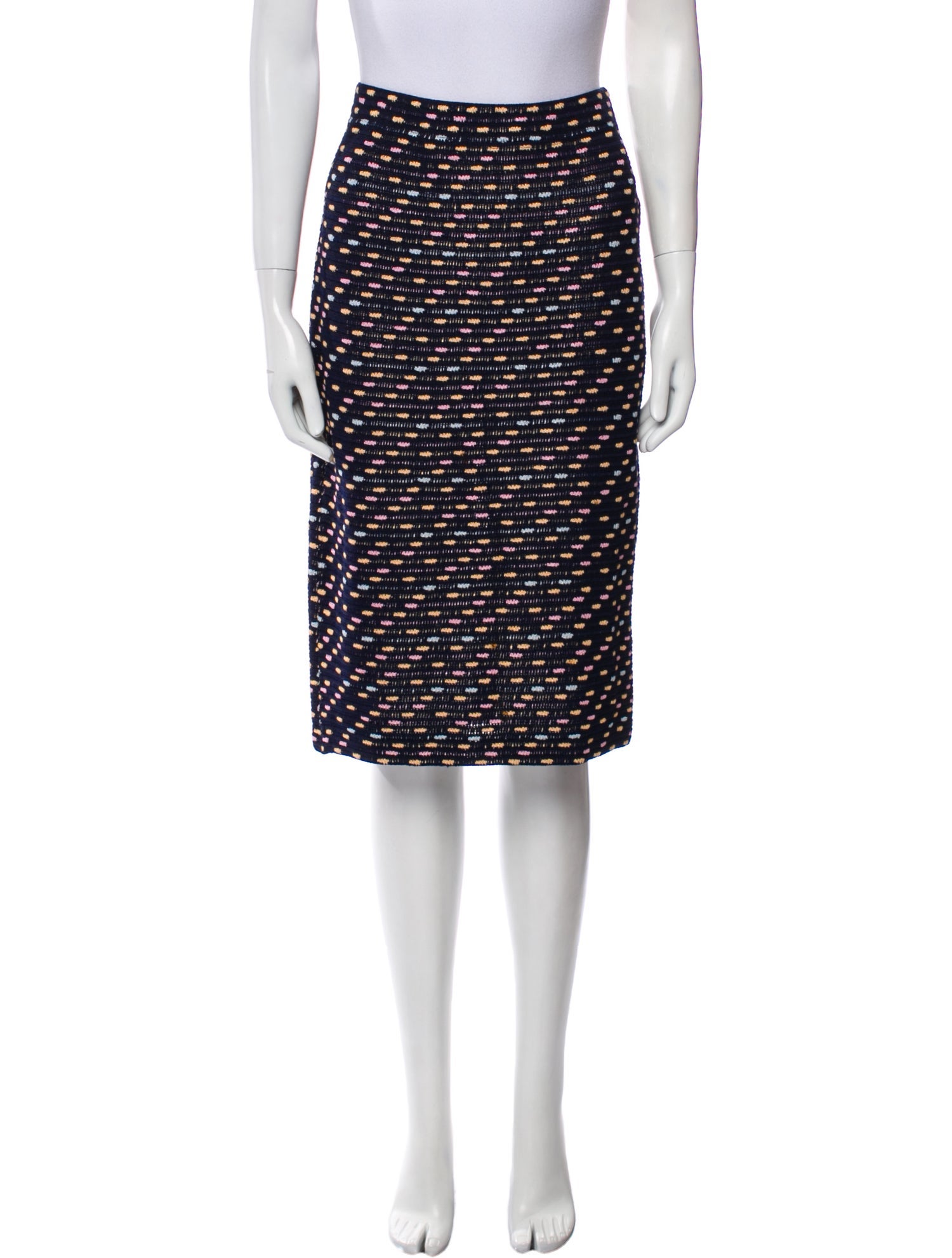 St. John Collection Striped Knee-Length Skirt