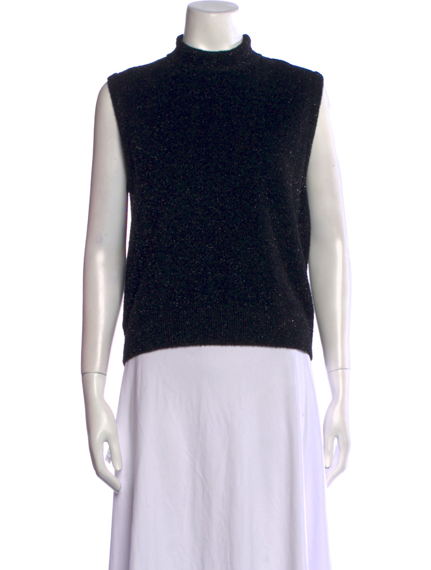 St. John Collection Turtleneck Sleeveless Top