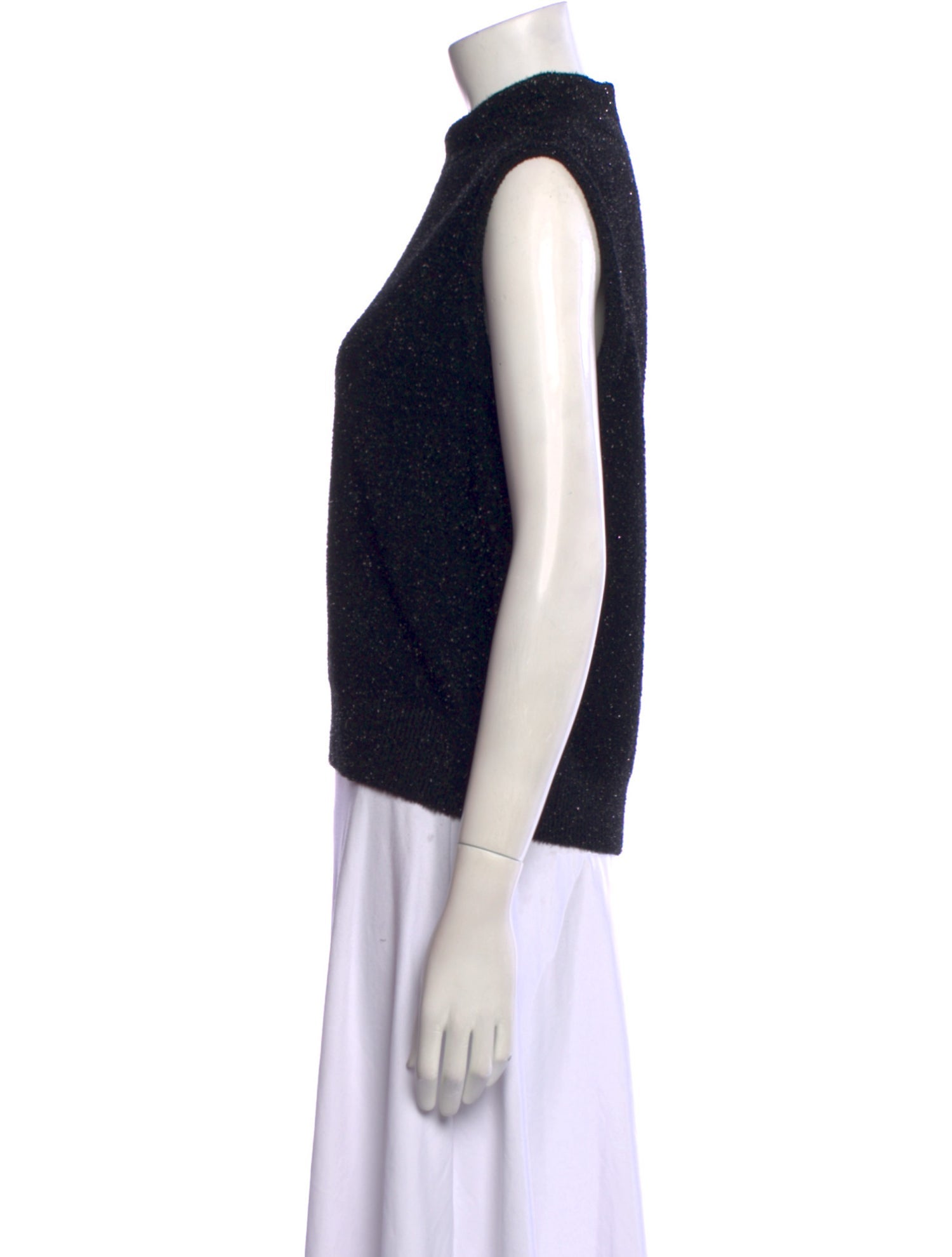 St. John Collection Turtleneck Sleeveless Top