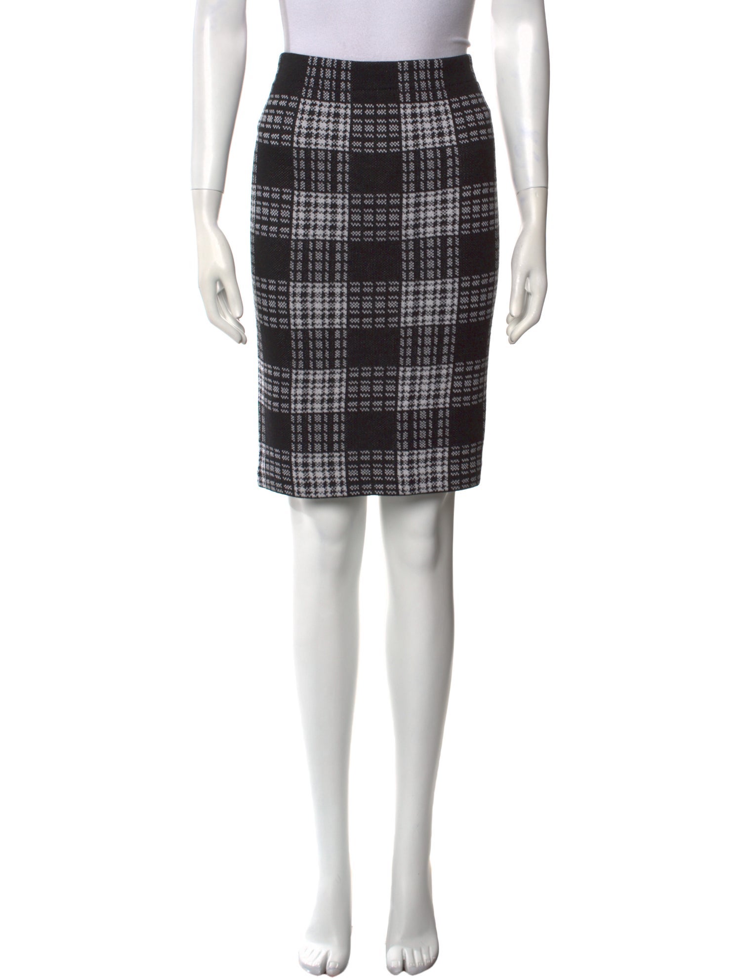 St. John Collection Plaid Print Knee-Length Skirt