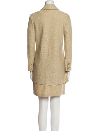 St. John Collection Linen Camouflage Print Skirt Set