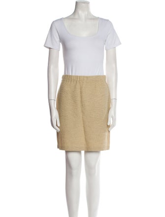 St. John Collection Linen Camouflage Print Skirt Set