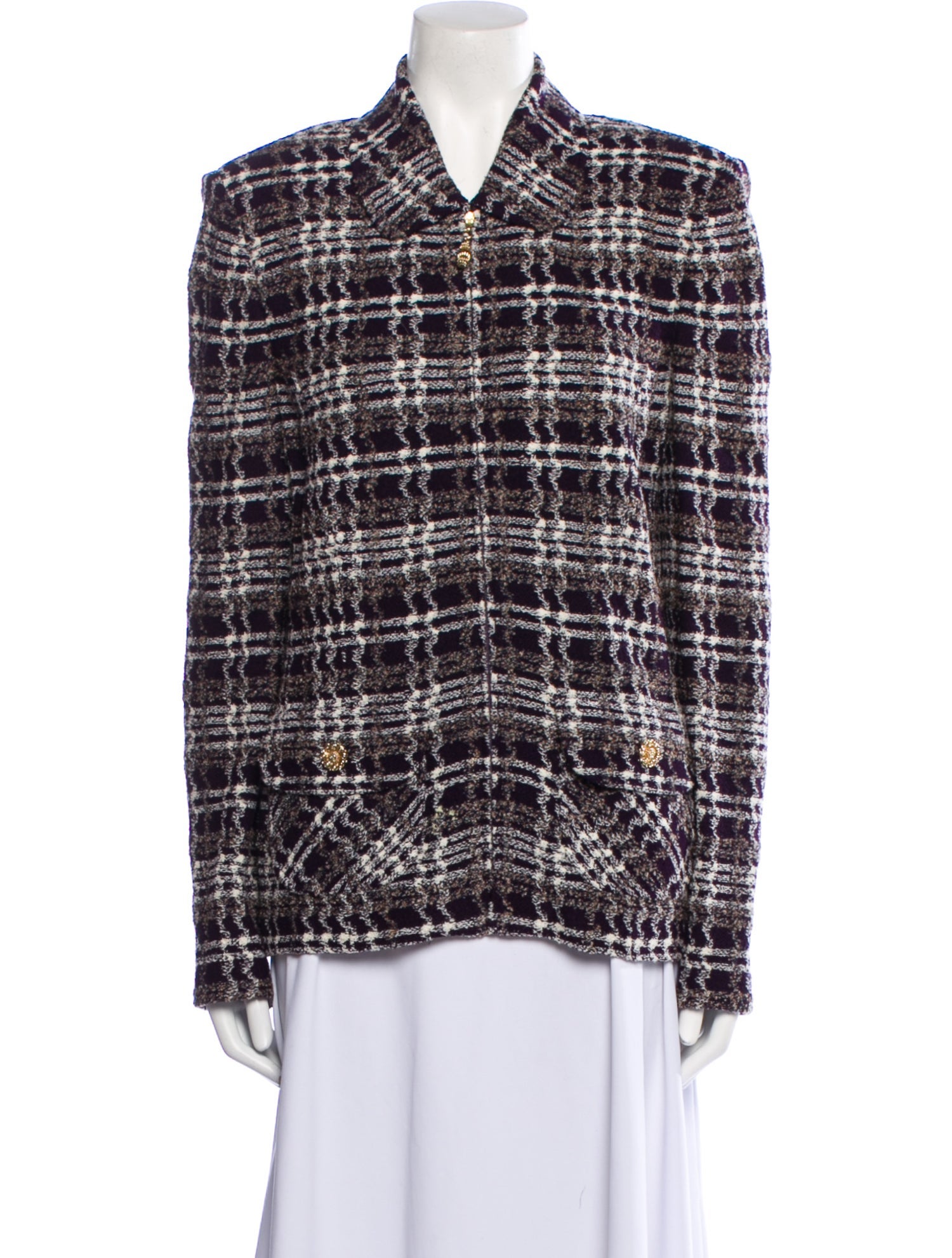 St. John Collection Plaid Print Blazer