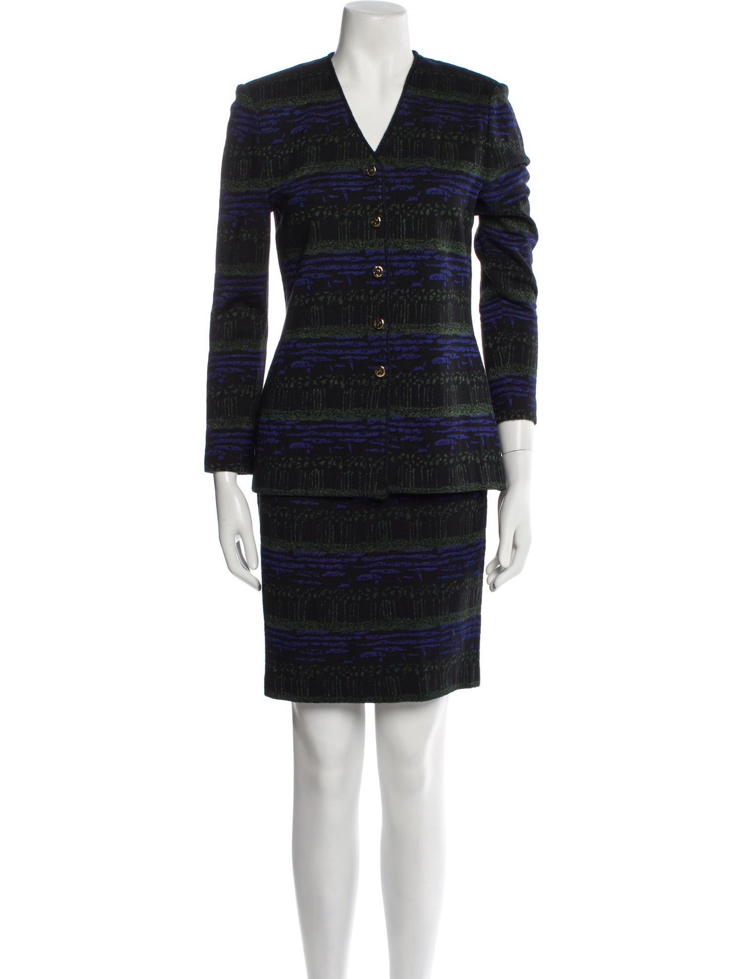 St. John Collection Striped Skirt Suit