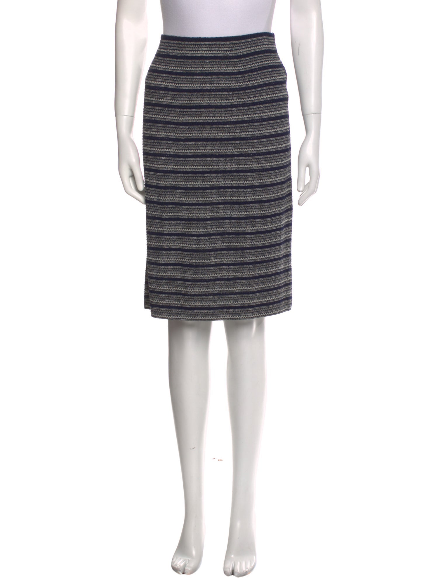 St. John Collection Striped Knee-Length Skirt