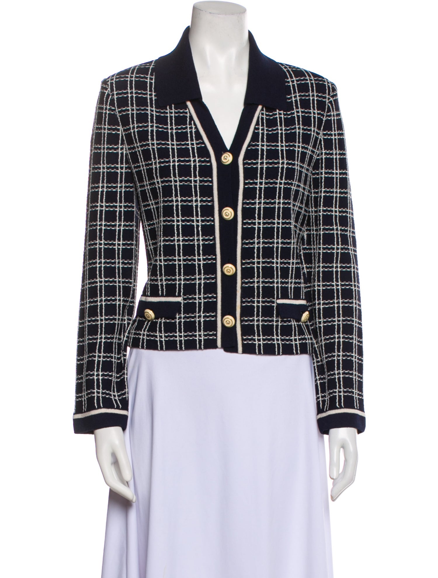 St. John Collection Plaid Print Blazer