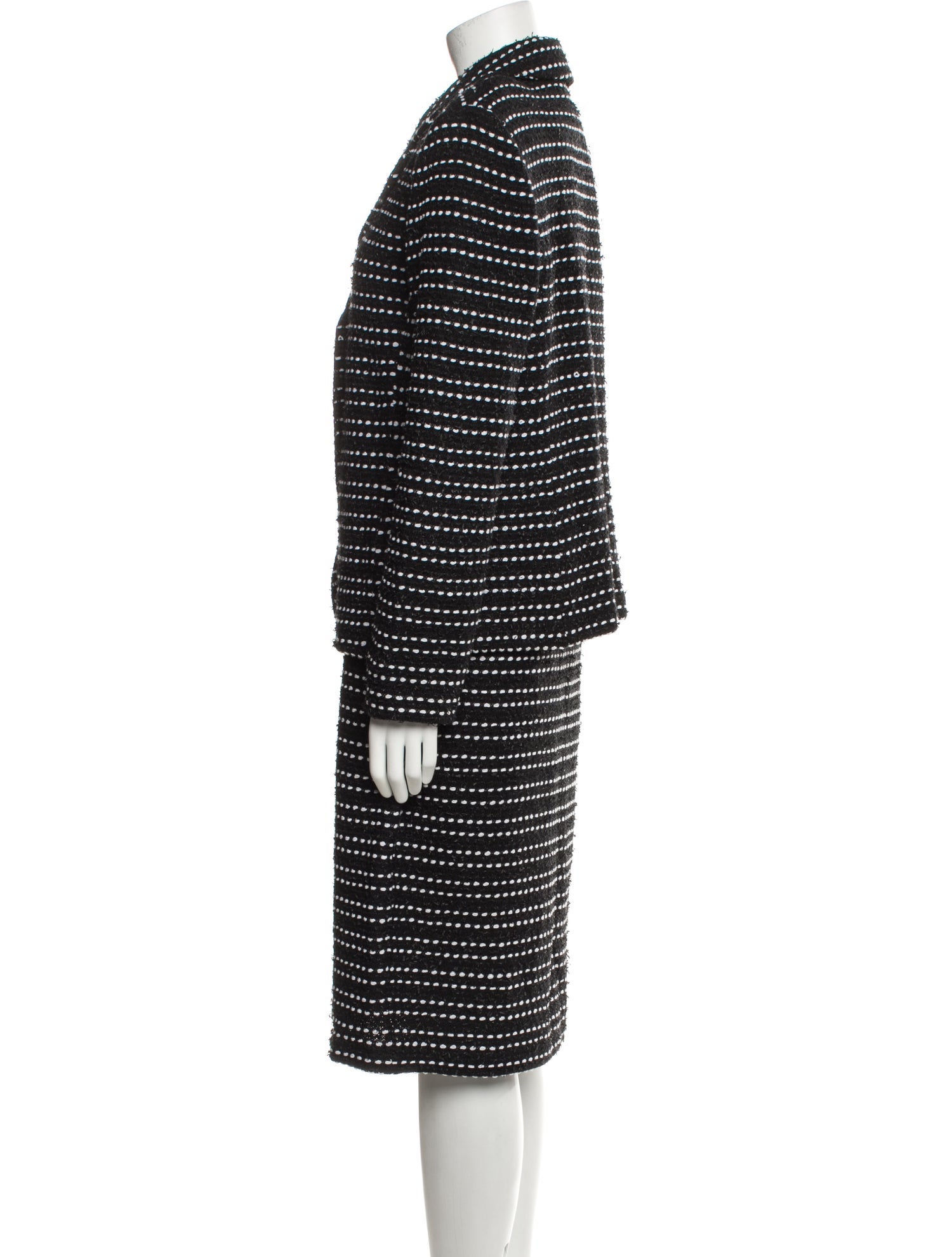 St. John Collection Wool Striped Skirt Set