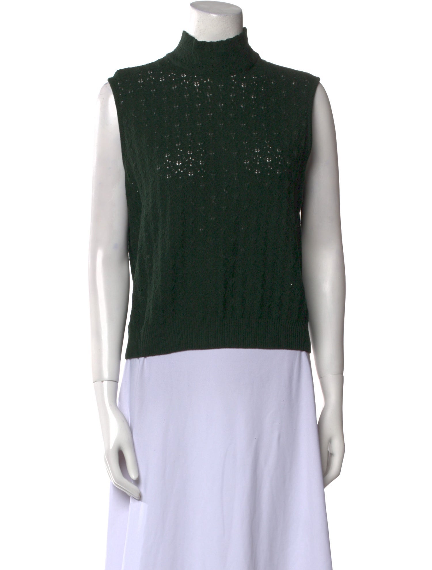 St. John Collection Turtleneck Sleeveless Top