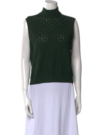 St. John Collection Turtleneck Sleeveless Top