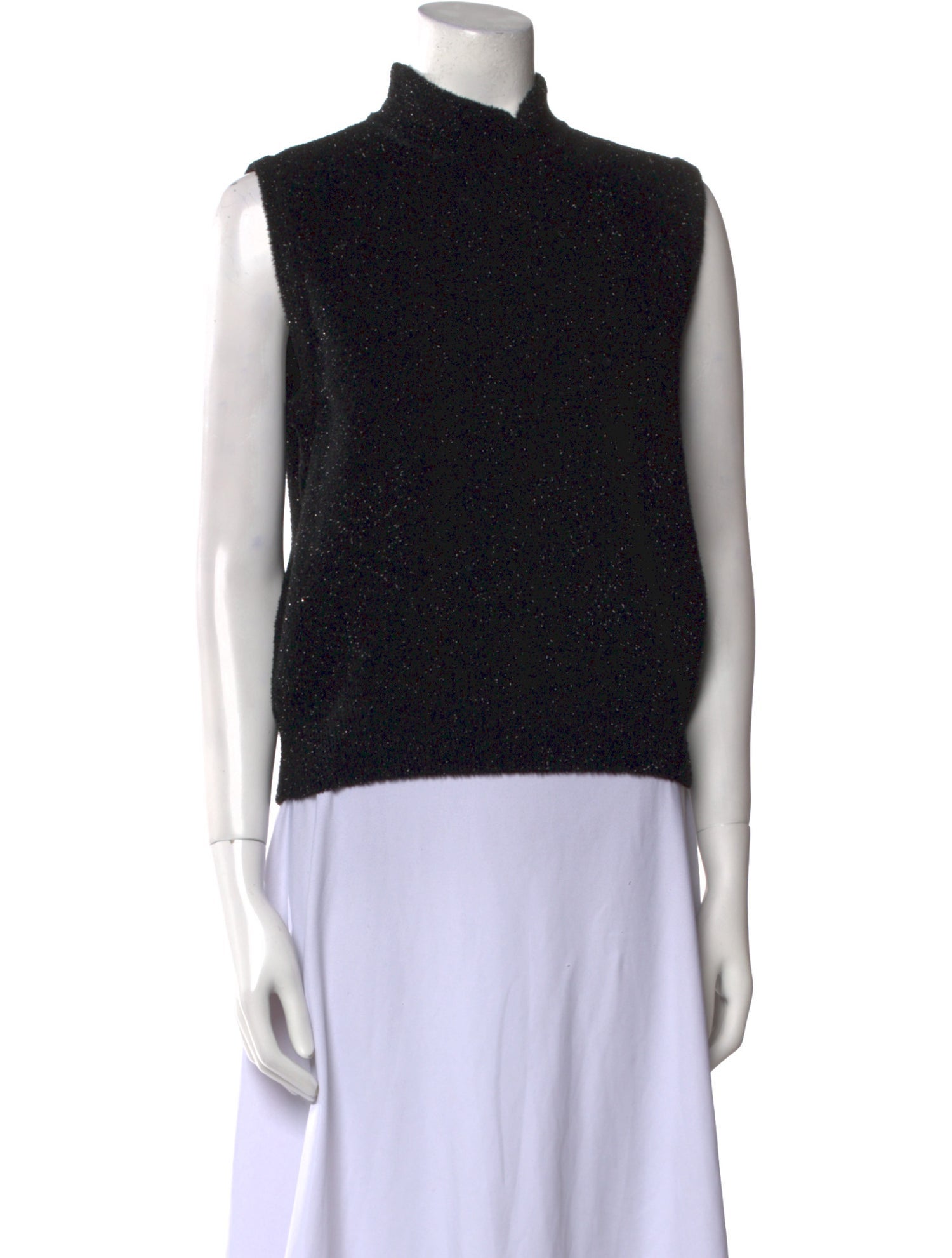 St. John Collection Mock Neck Sleeveless Top