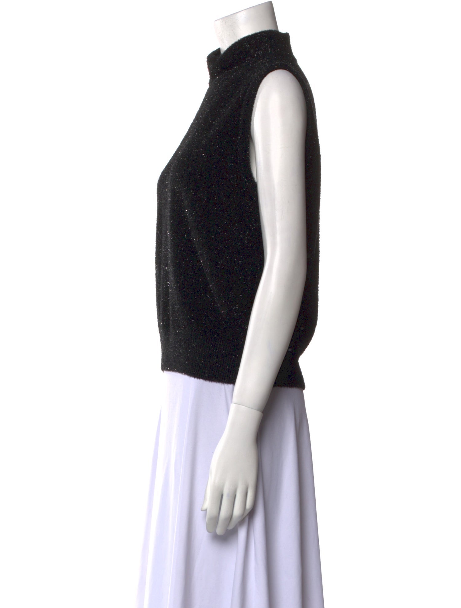 St. John Collection Mock Neck Sleeveless Top