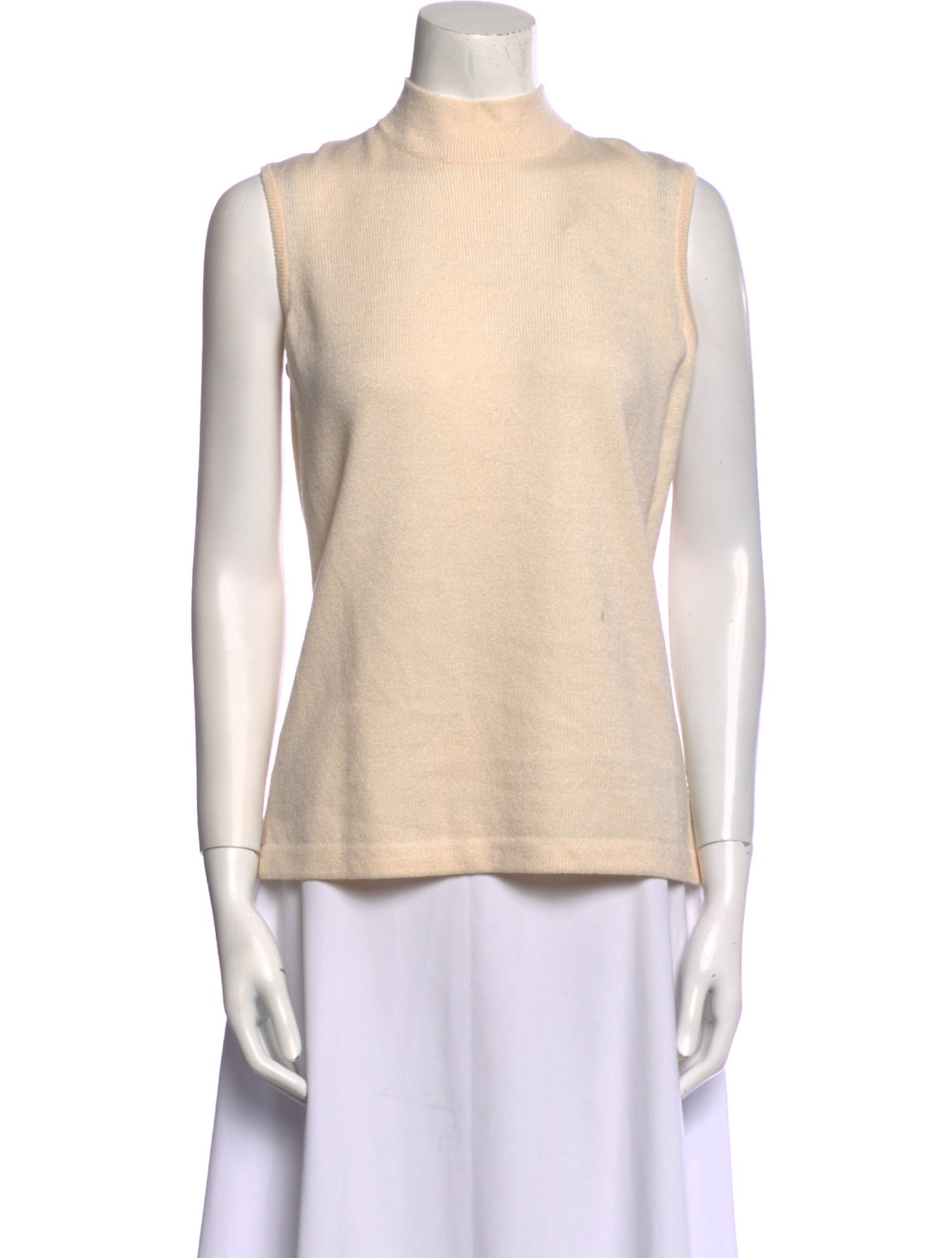 St. John Collection Mock Neck Sleeveless Top