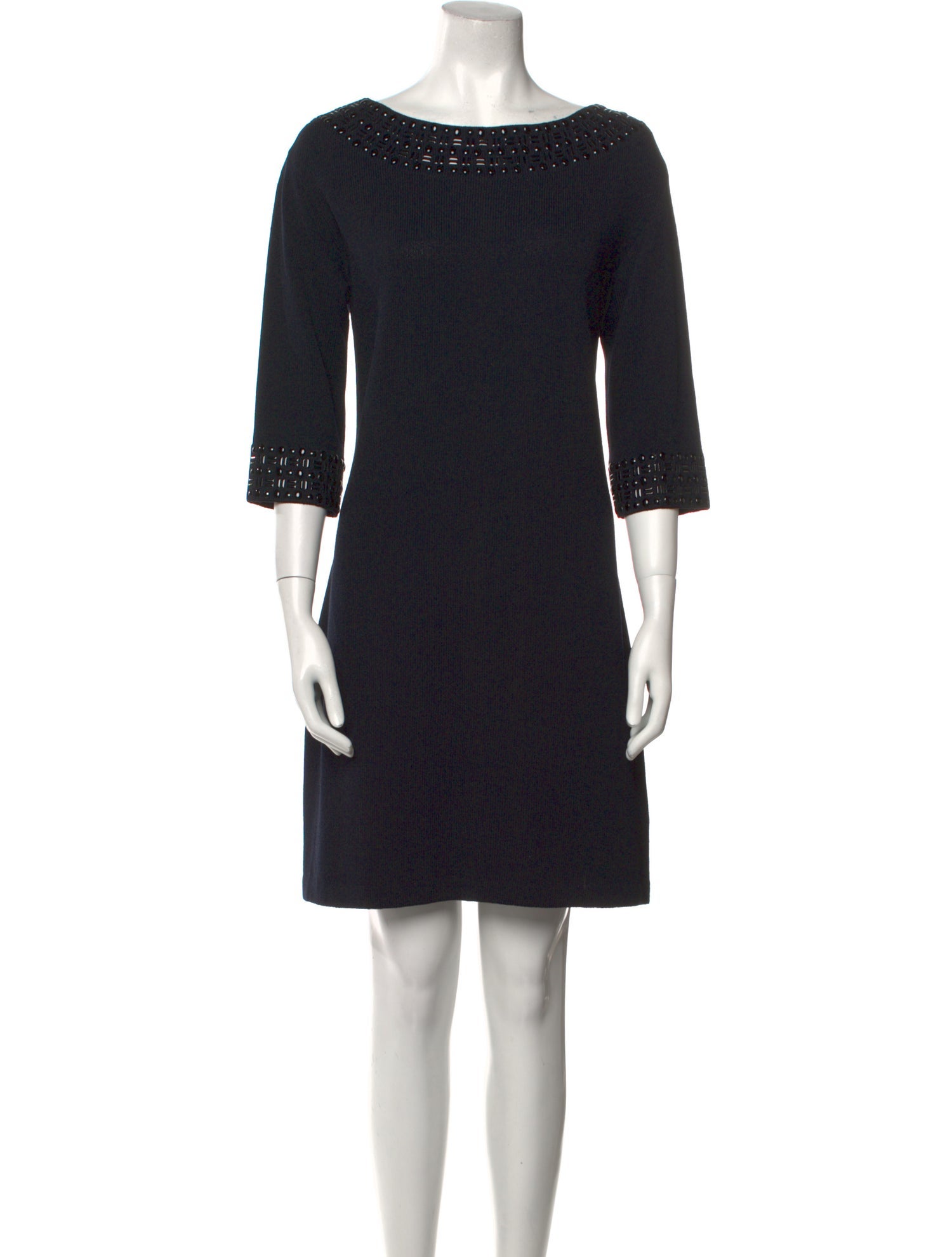 St. John Collection Bateau Neckline Mini Dress