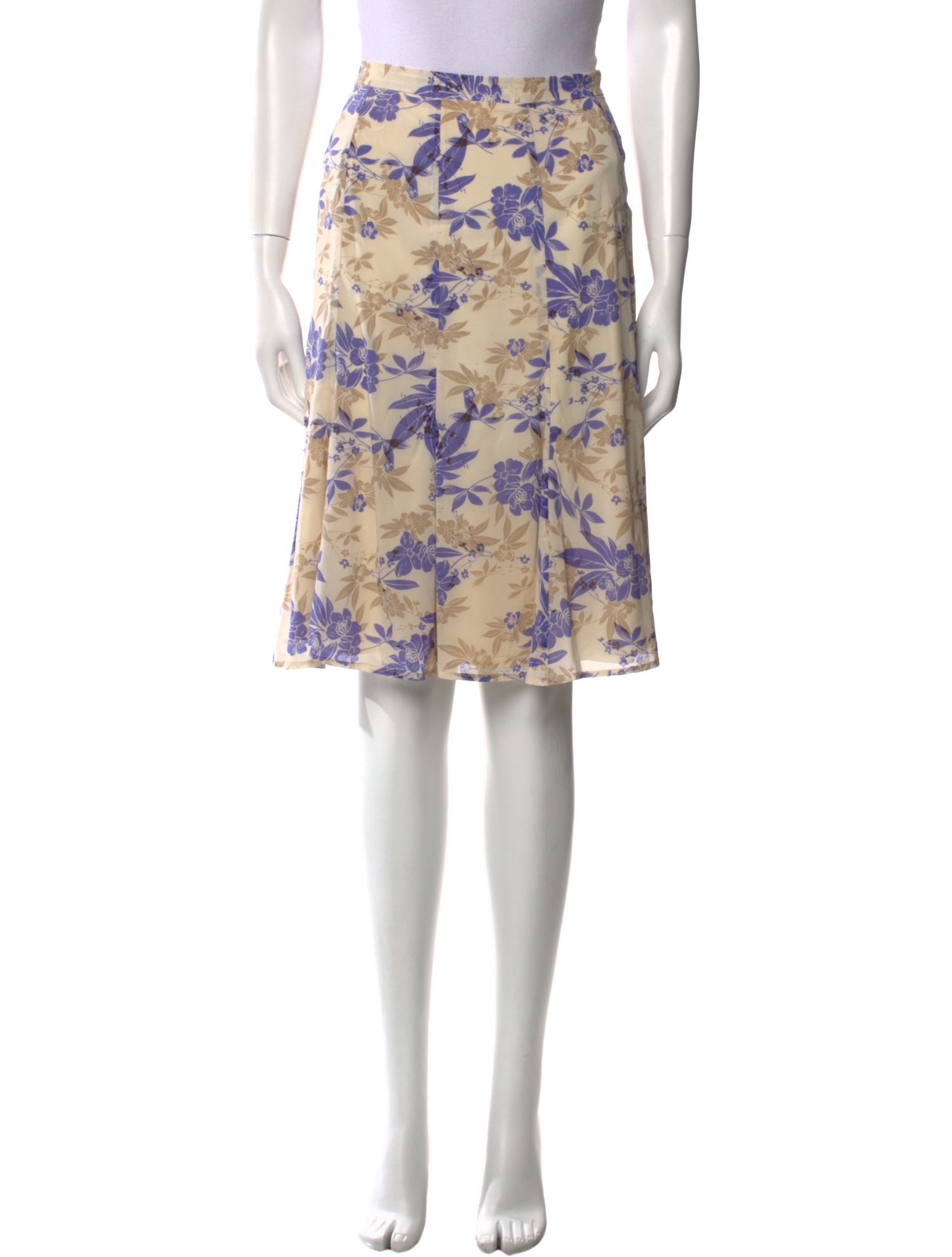 St. John Collection Silk Knee-Length Skirt