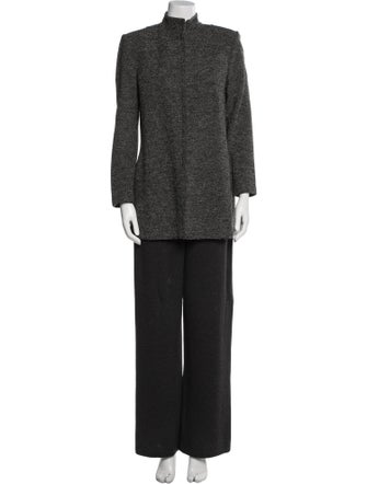 St. John Collection Wool Tweed Pattern Pant Set