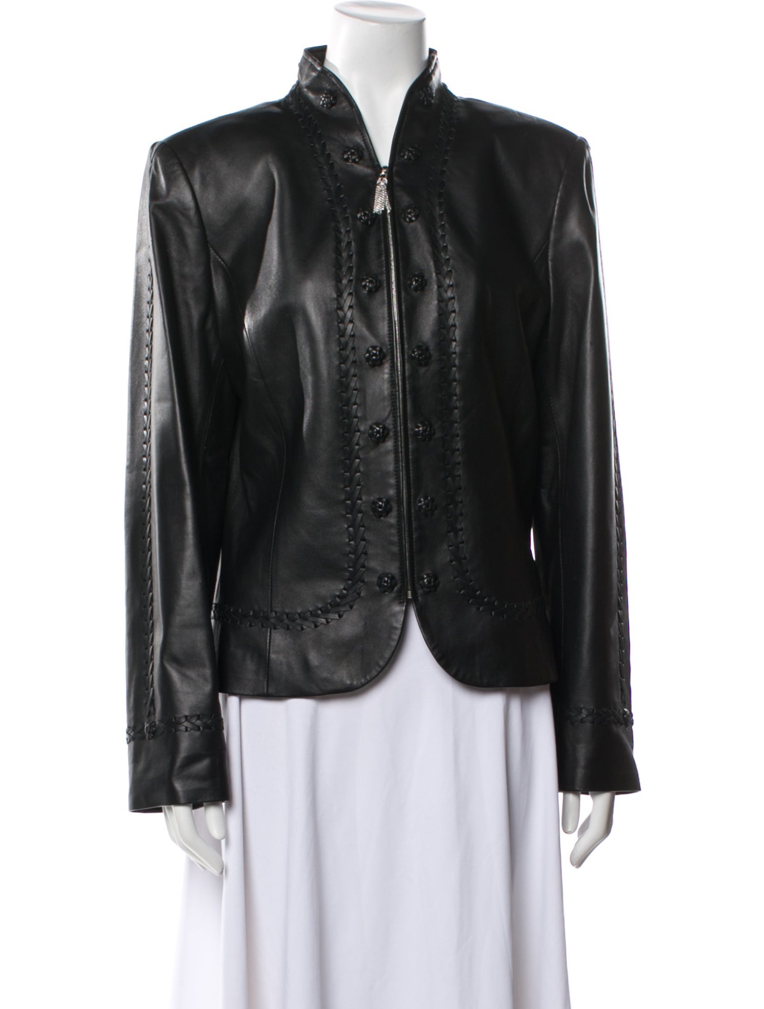 St. John Collection Lamb Leather Jacket