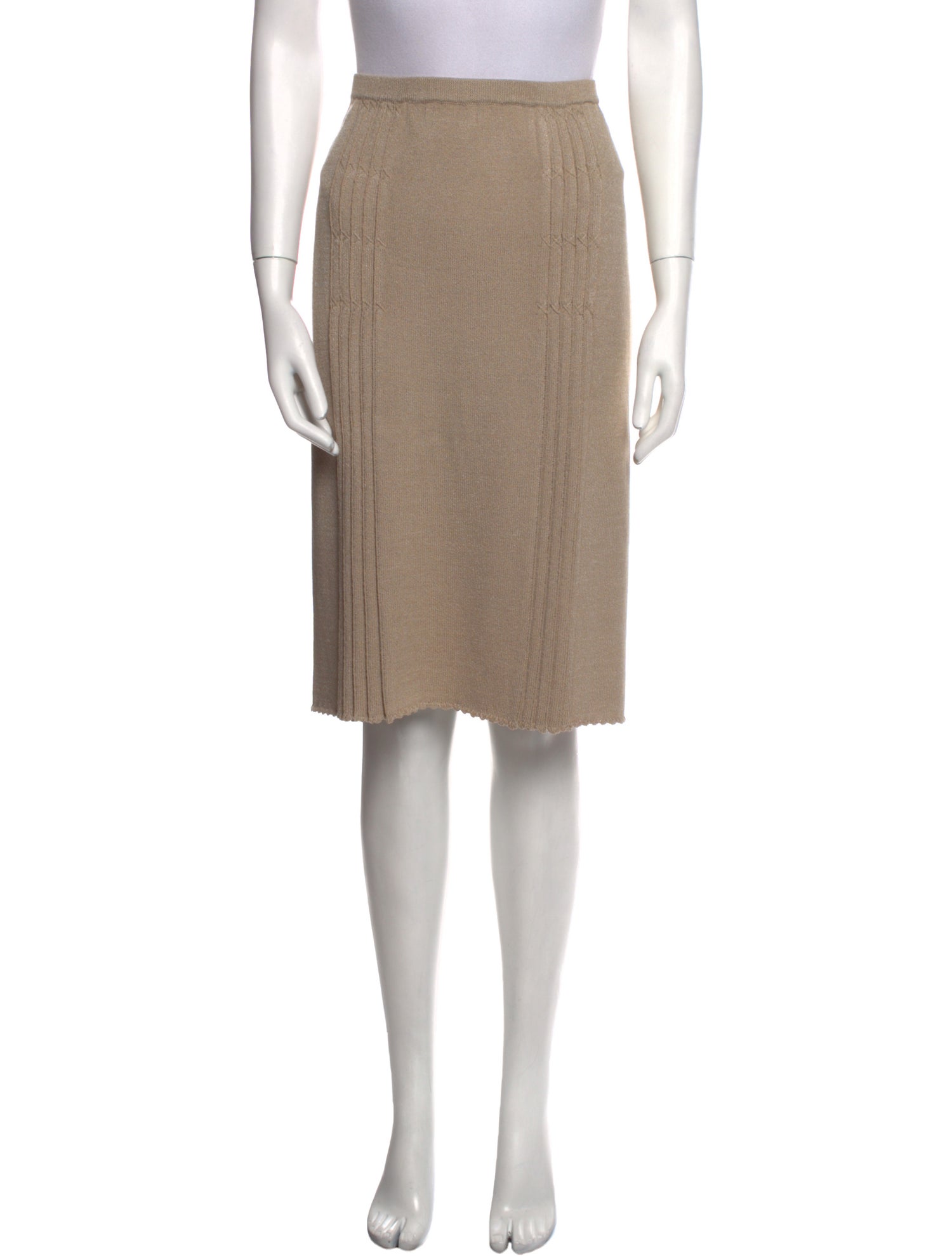 St. John Collection Pleated Accents Knee-Length Skirt