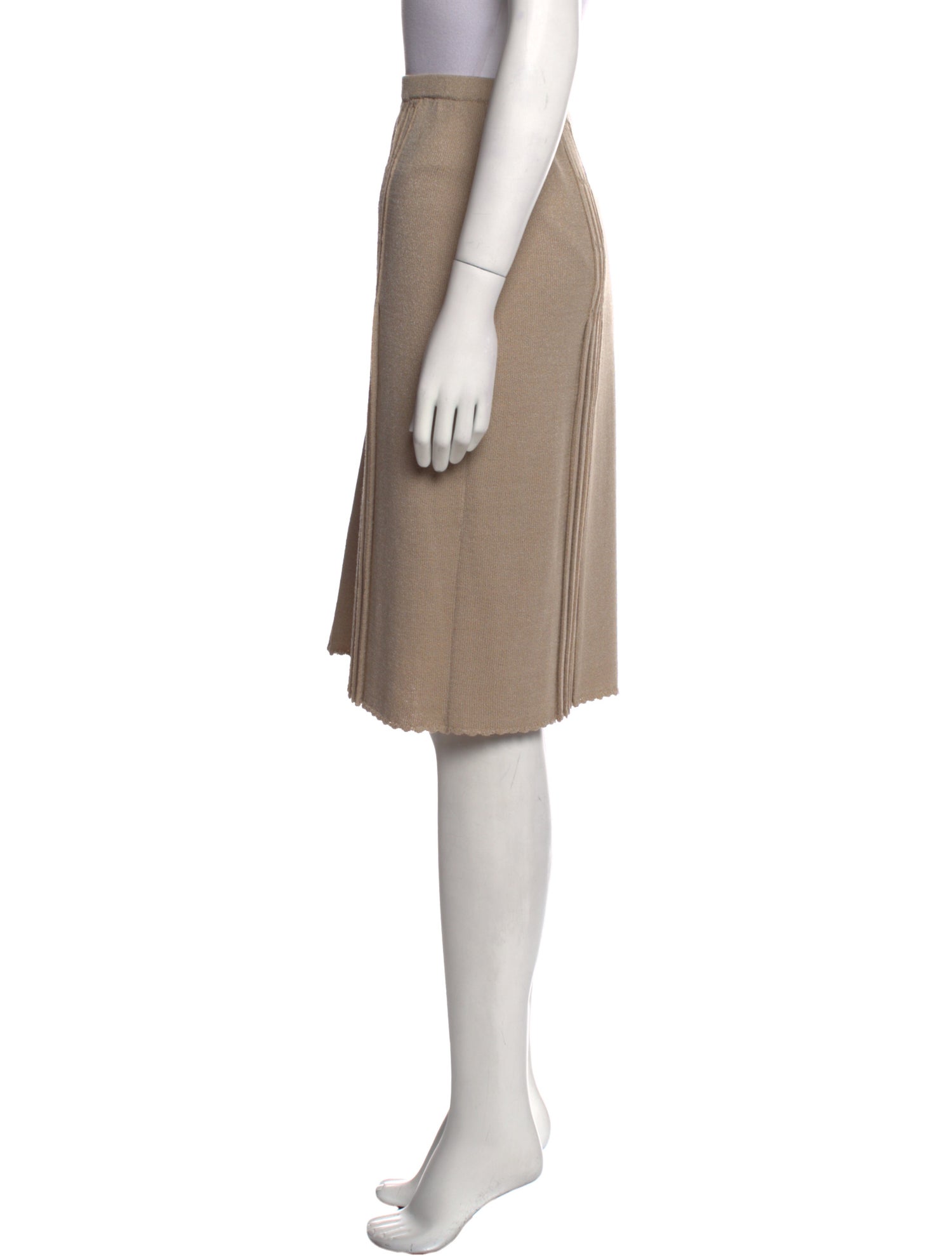 St. John Collection Pleated Accents Knee-Length Skirt