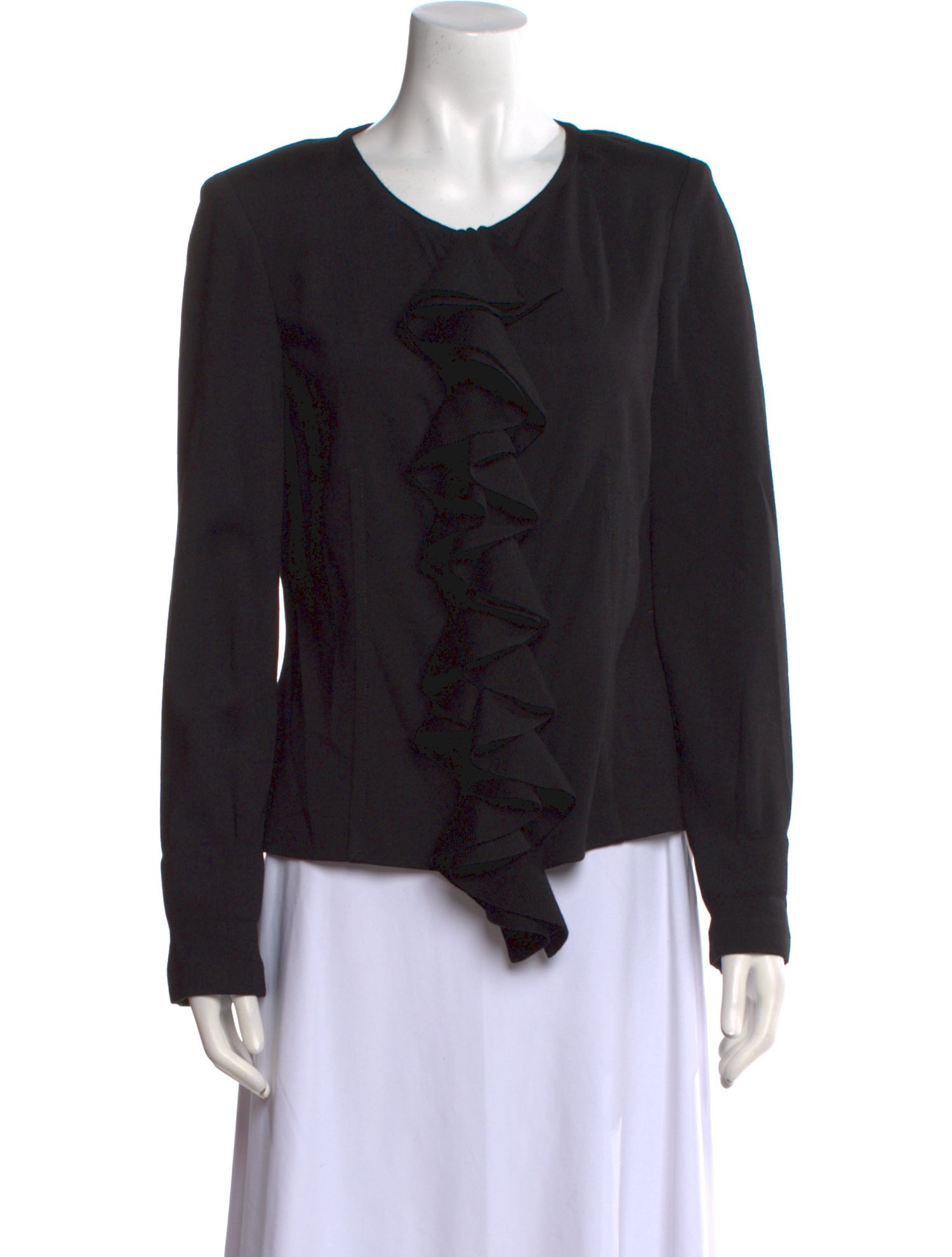 St. John Collection Scoop Neck Long Sleeve Blouse