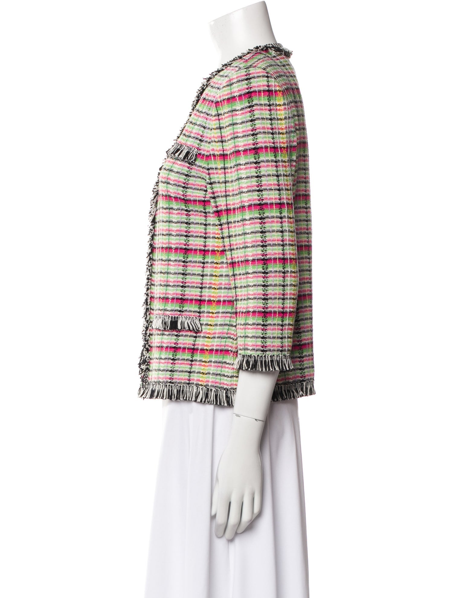 St. John Collection Plaid Print Evening Jacket