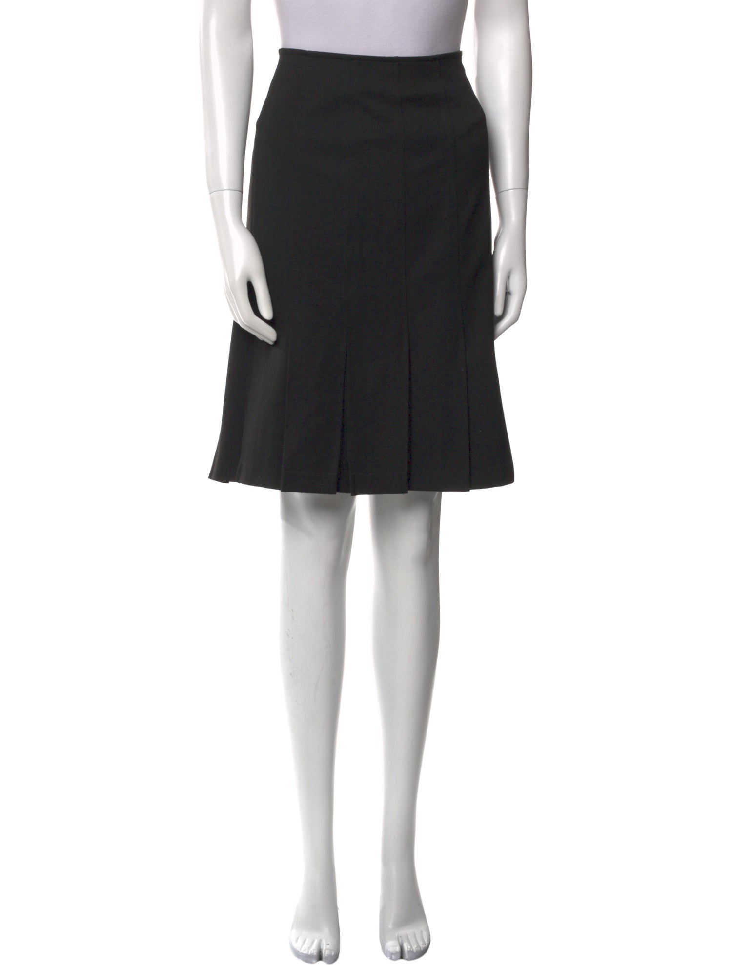 St. John Collection Pleated Accents Knee-Length Skirt