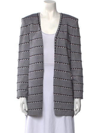 St. John Collection Striped Open Front Sweater