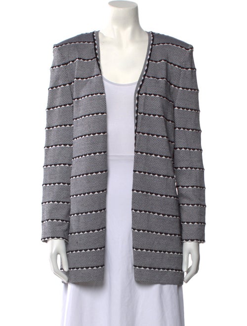 St. John Collection Striped Open Front Sweater