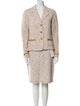 St. John Collection Linen Tweed Pattern Skirt Suit