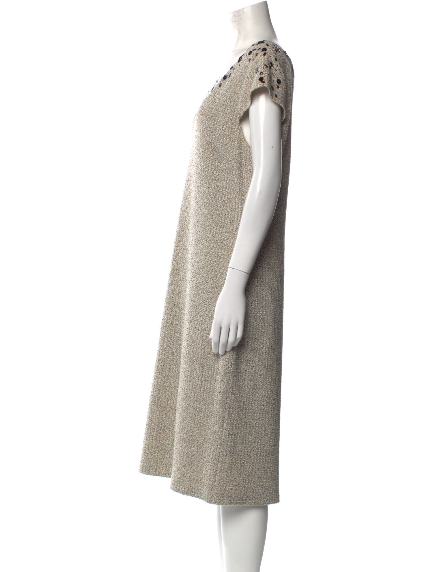 St. John Collection Scoop Neck Midi Length Dress