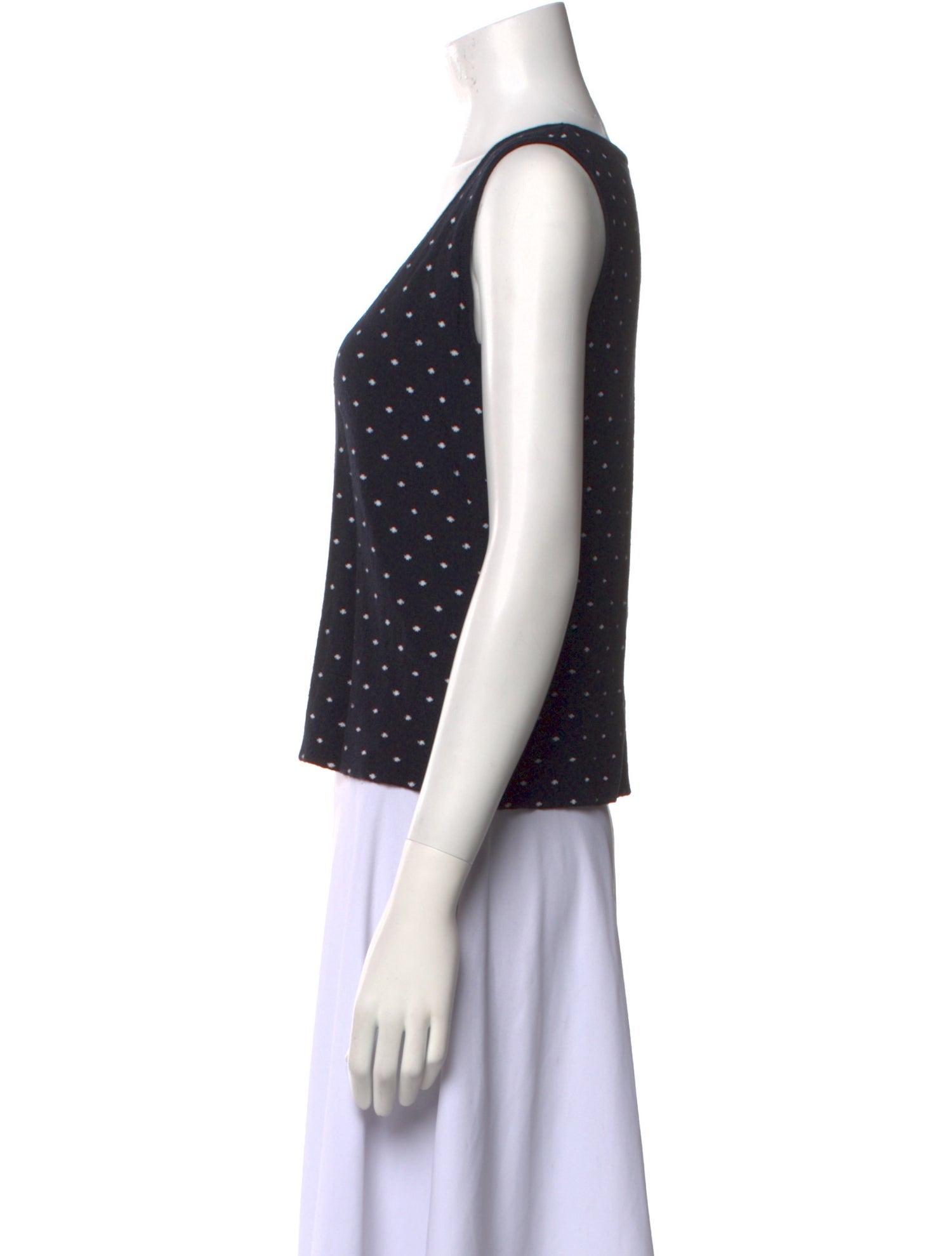 St. John Collection Wool Polka Dot Print Top