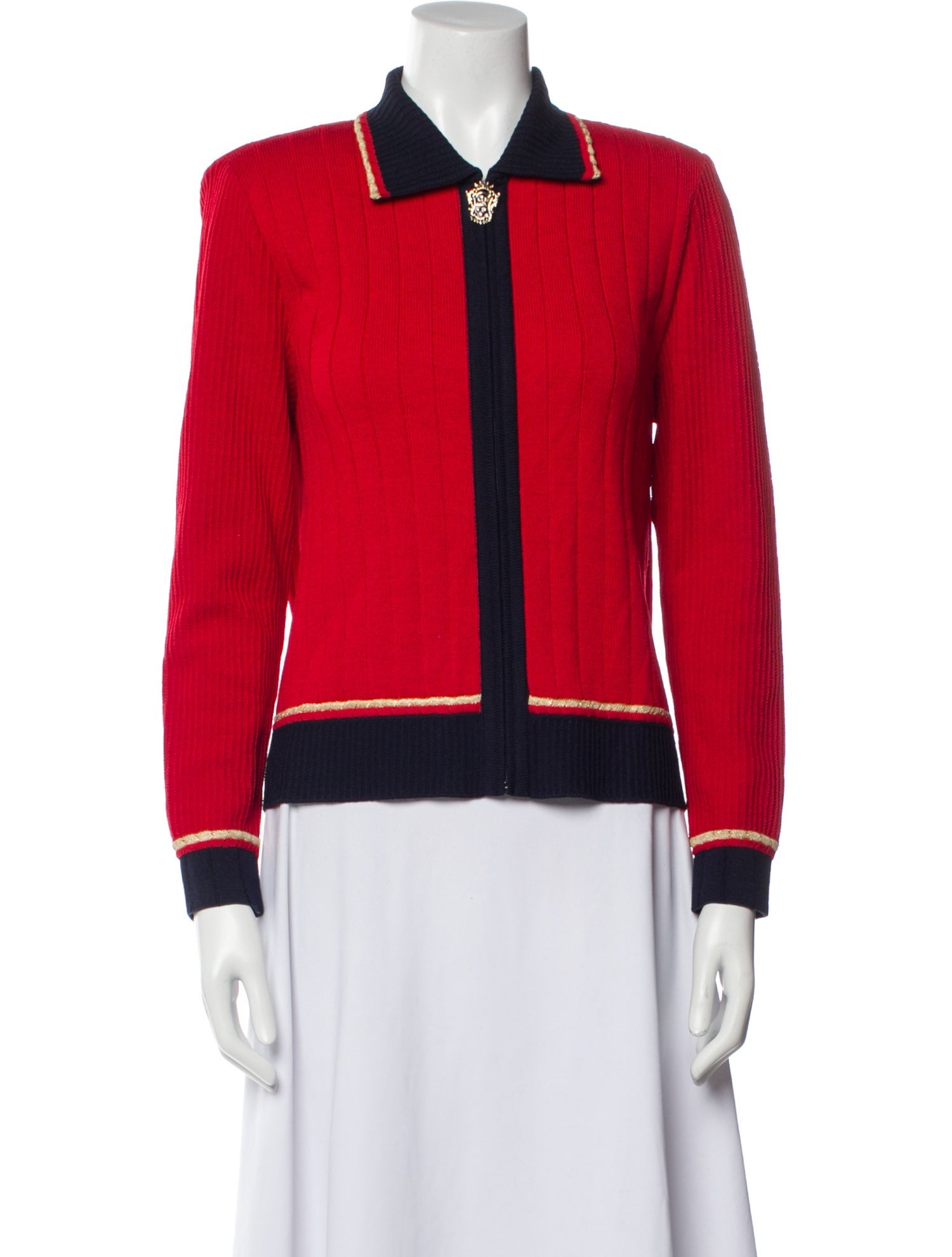 St. John Collection Wool Colorblock Pattern Jacket