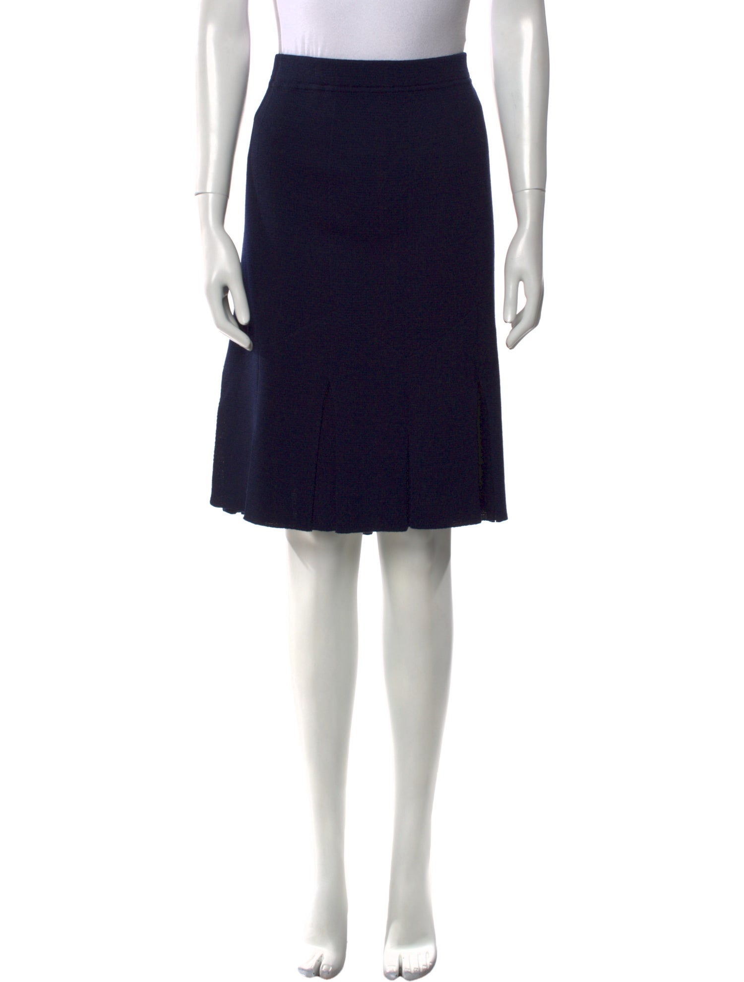 St. John Collection Pleated Accents Knee-Length Skirt