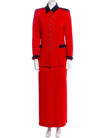 St. John Collection Colorblock Pattern Skirt Set