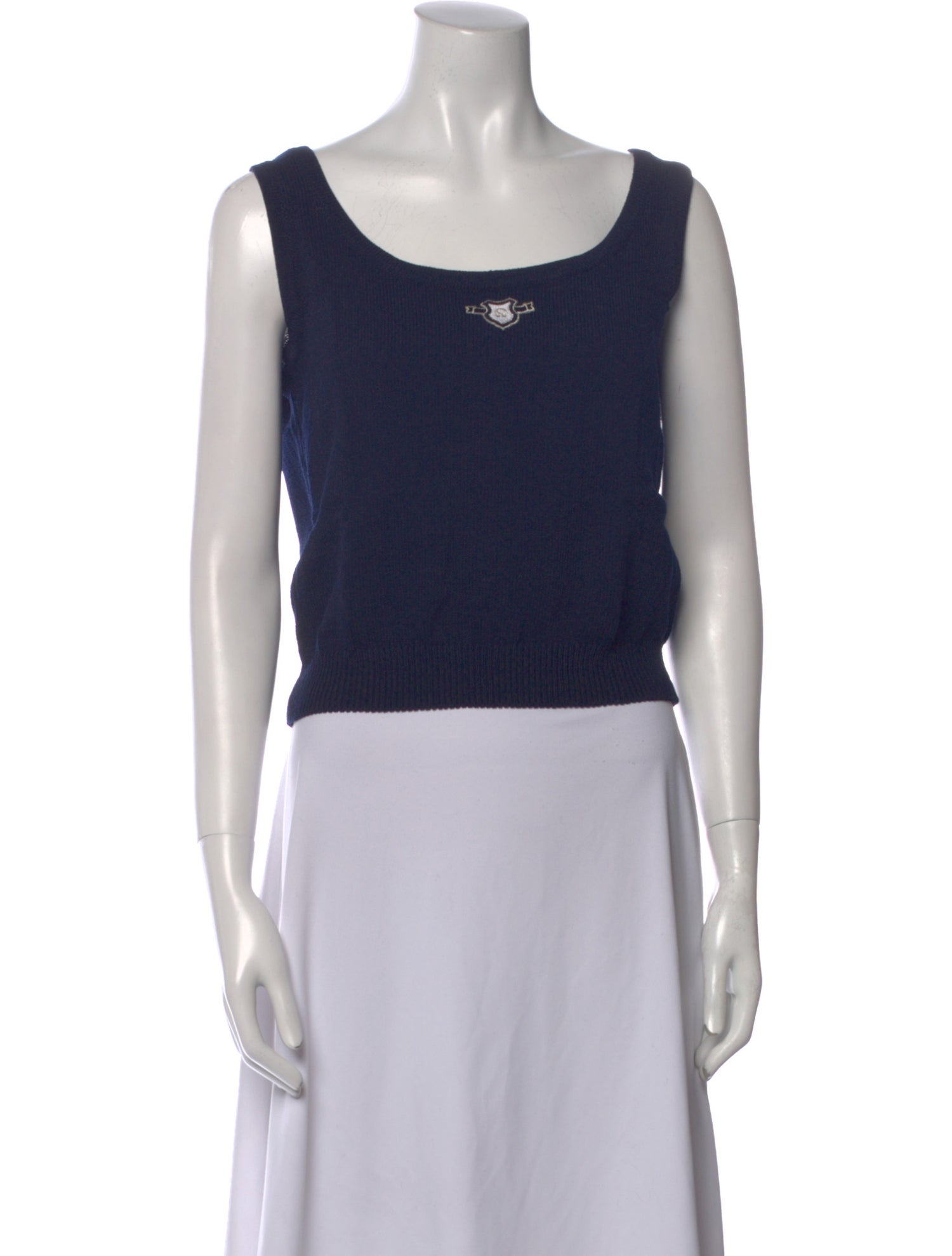 St. John Collection Wool Scoop Neck Crop Top