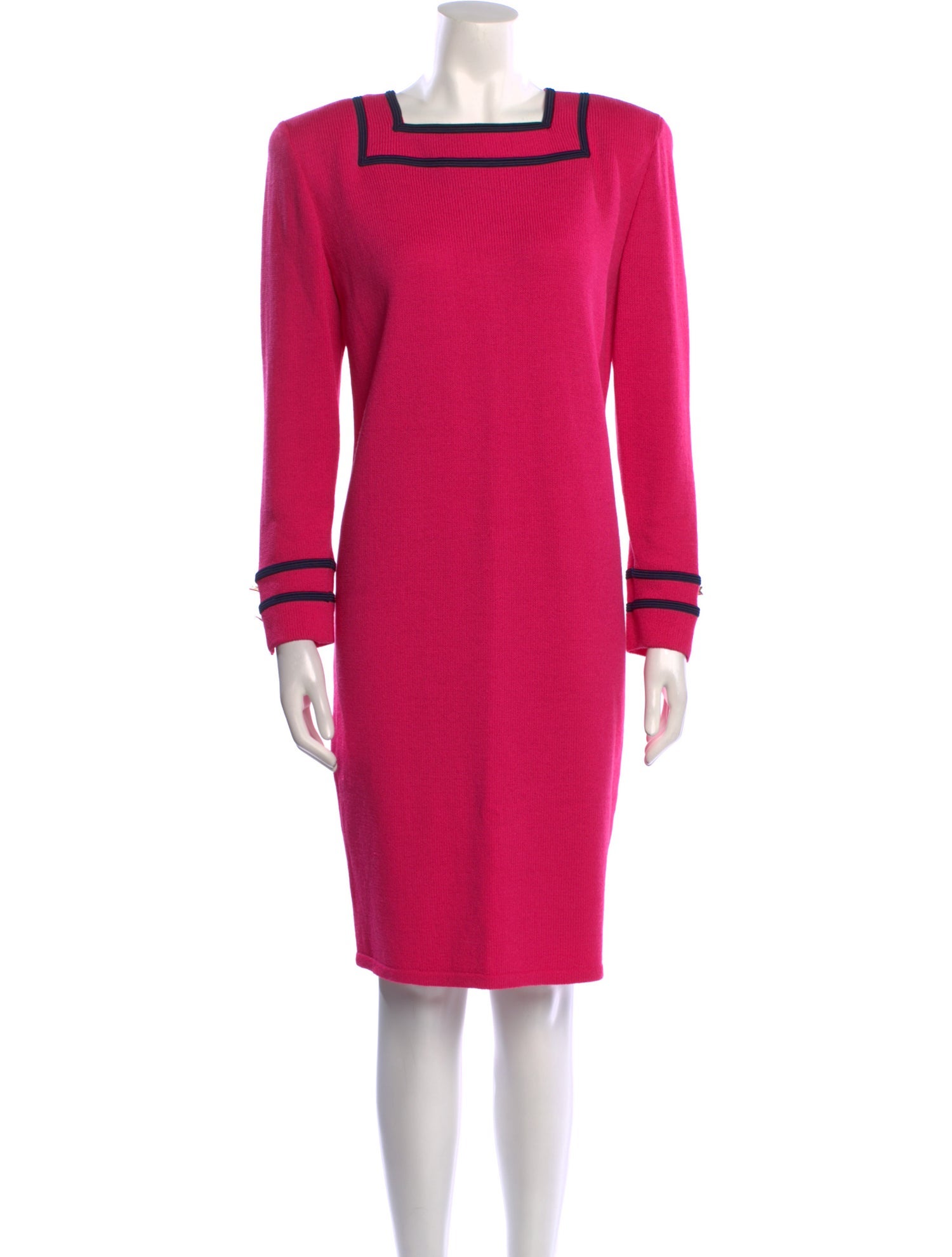 St. John Collection Square Neckline Knee-Length Dress