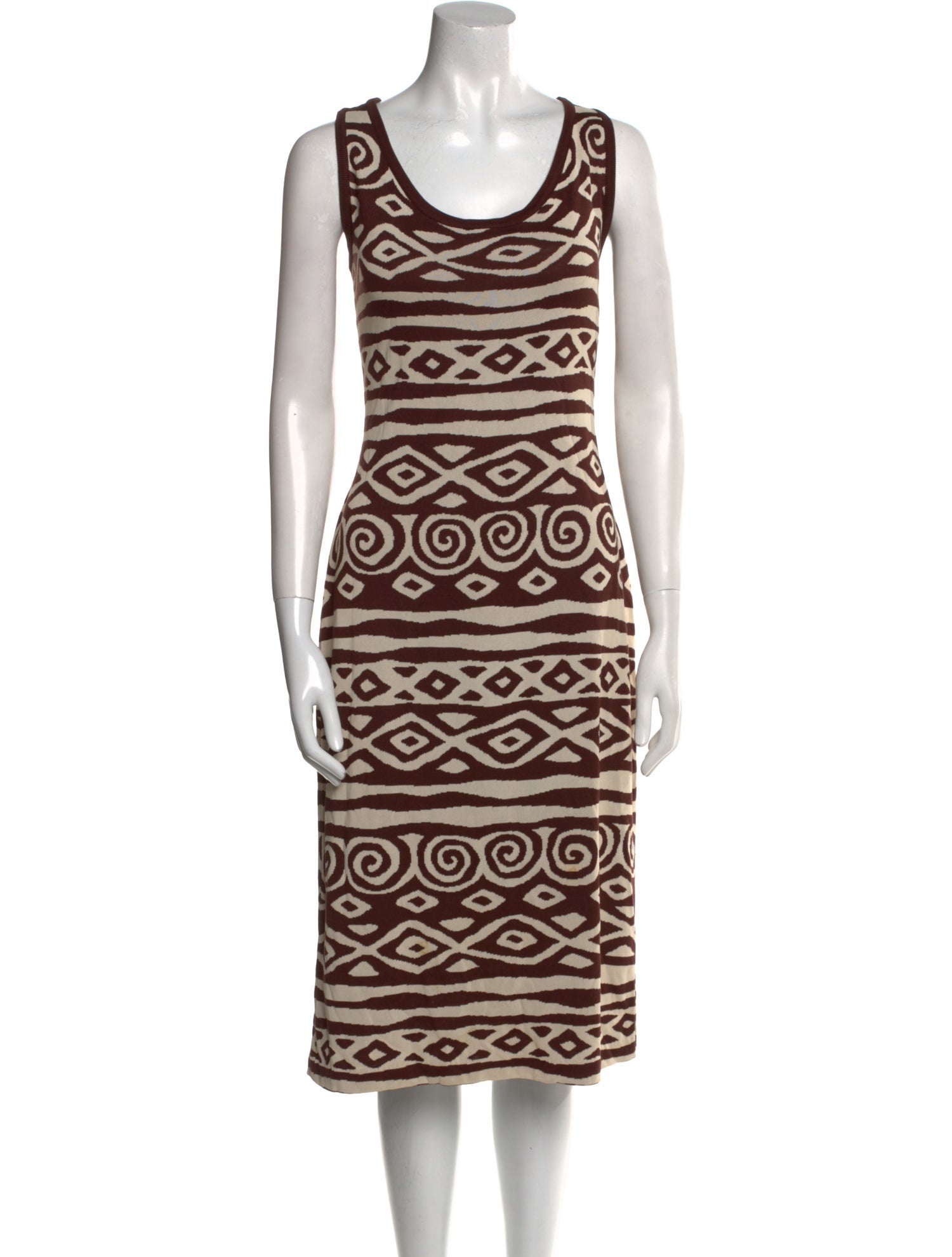 St. John Collection Striped Knee-Length Dress
