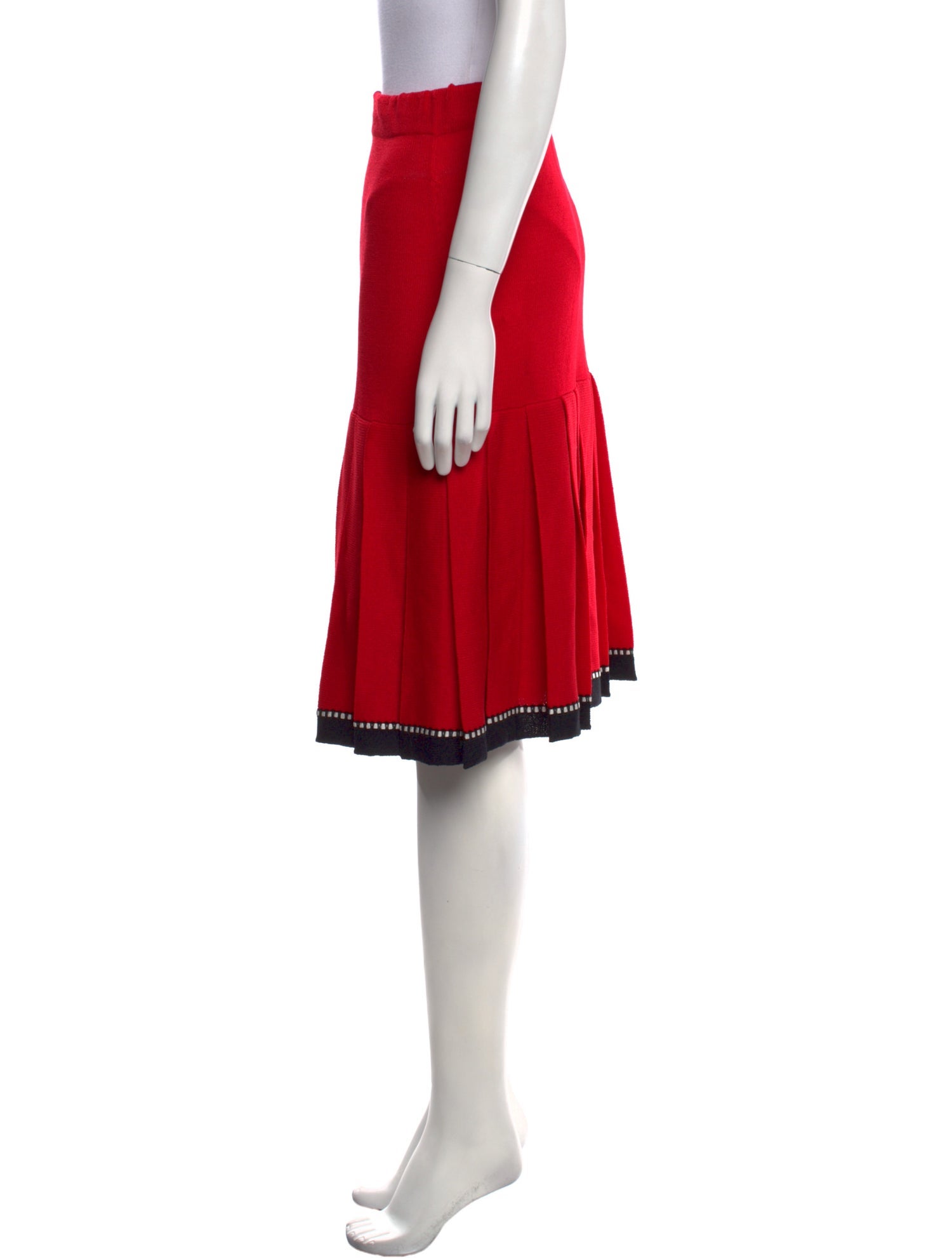 St. John Collection Pleated Accents Knee-Length Skirt