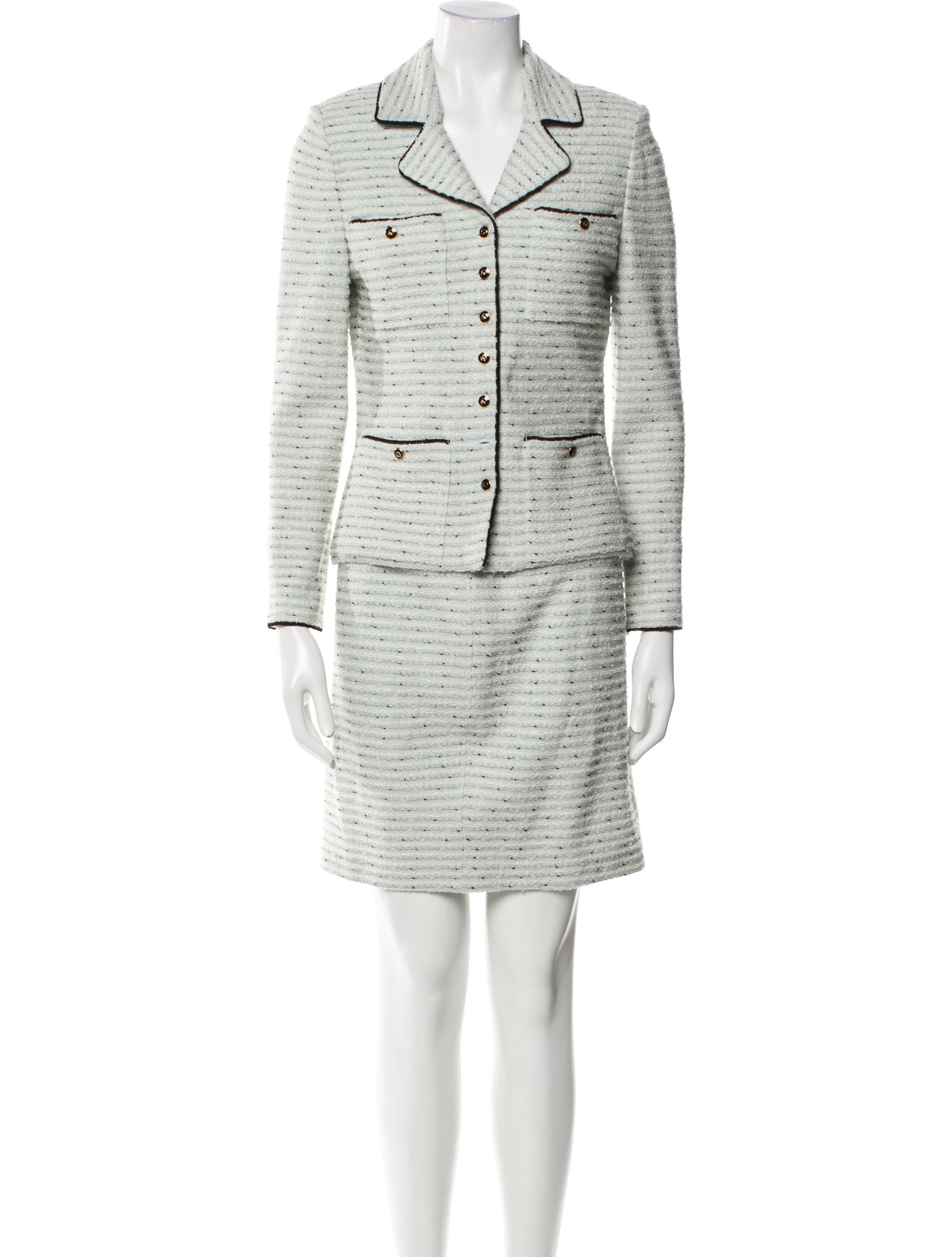 St. John Collection Tweed Pattern Skirt Suit