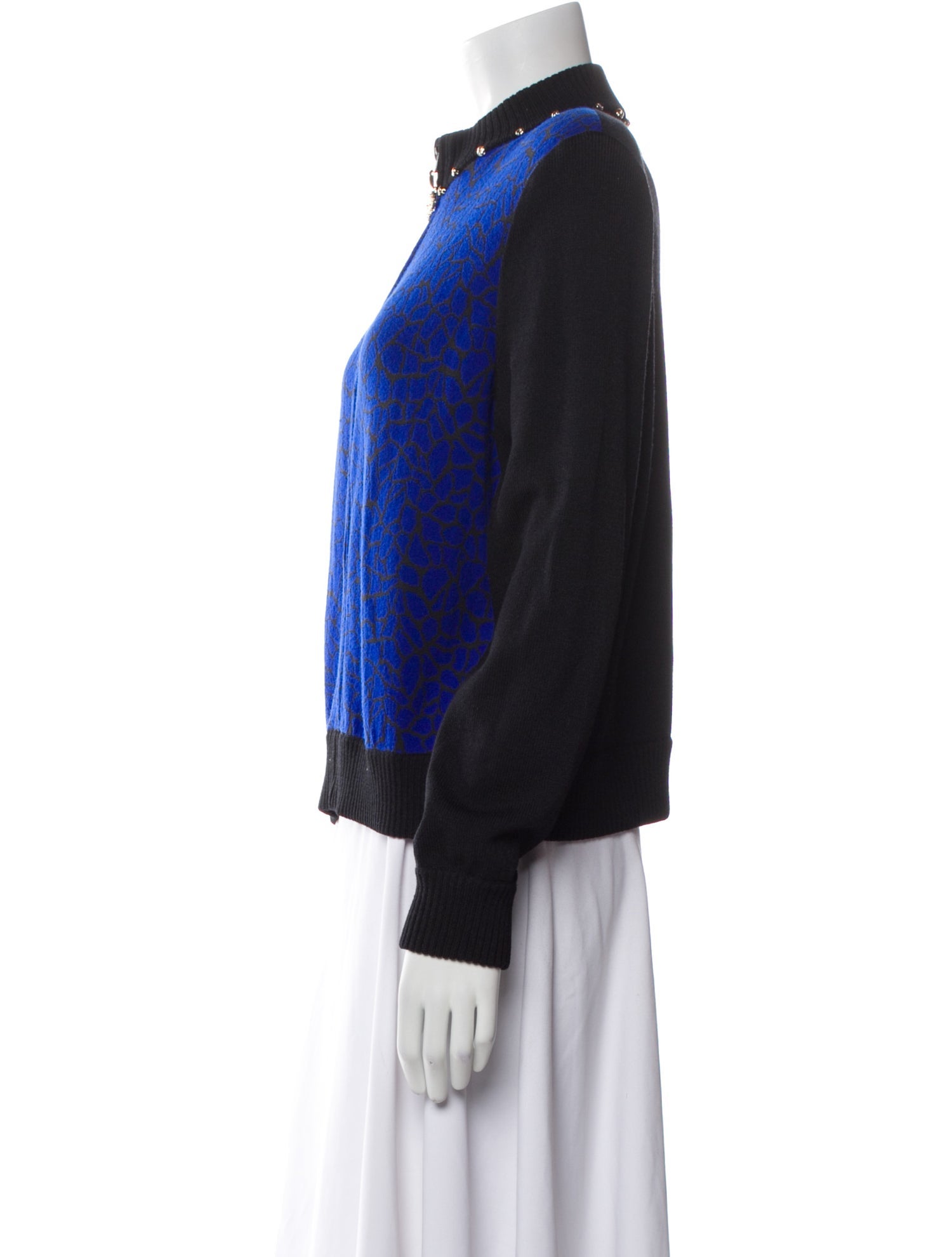 St. John Collection Colorblock Pattern Bomber Jacket