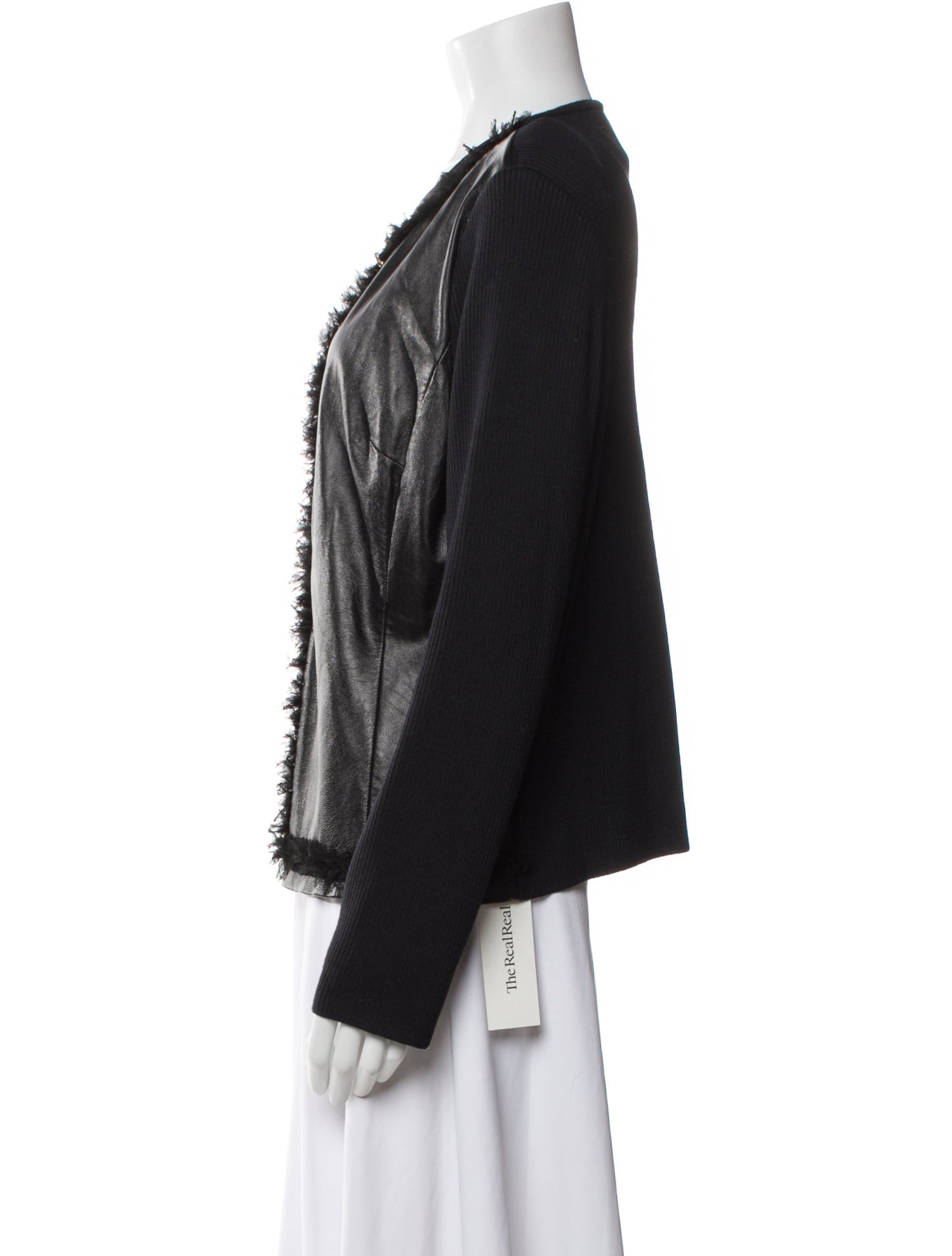 St. John Collection Leather Biker Jacket