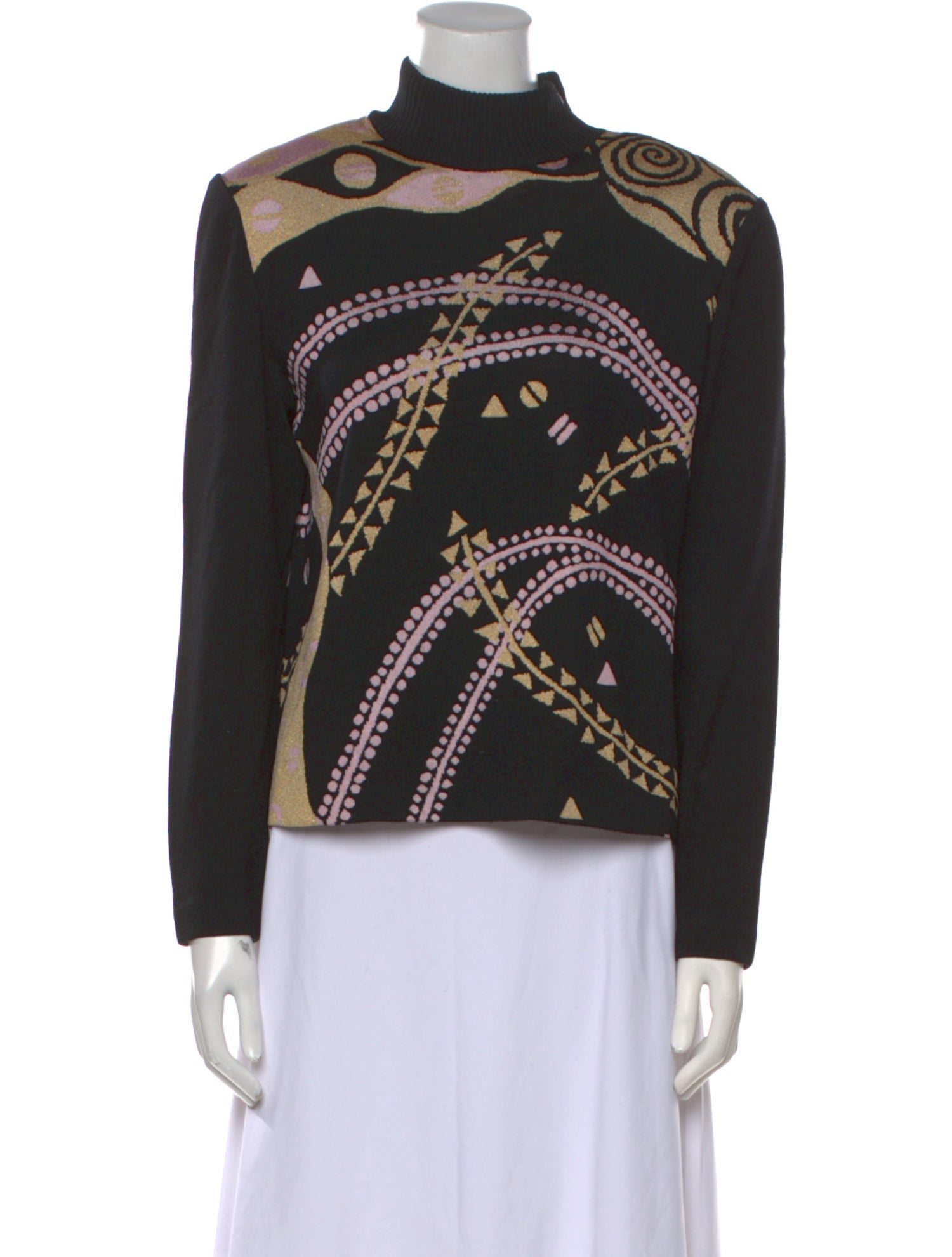 St. John Collection Printed Turtleneck Sweater