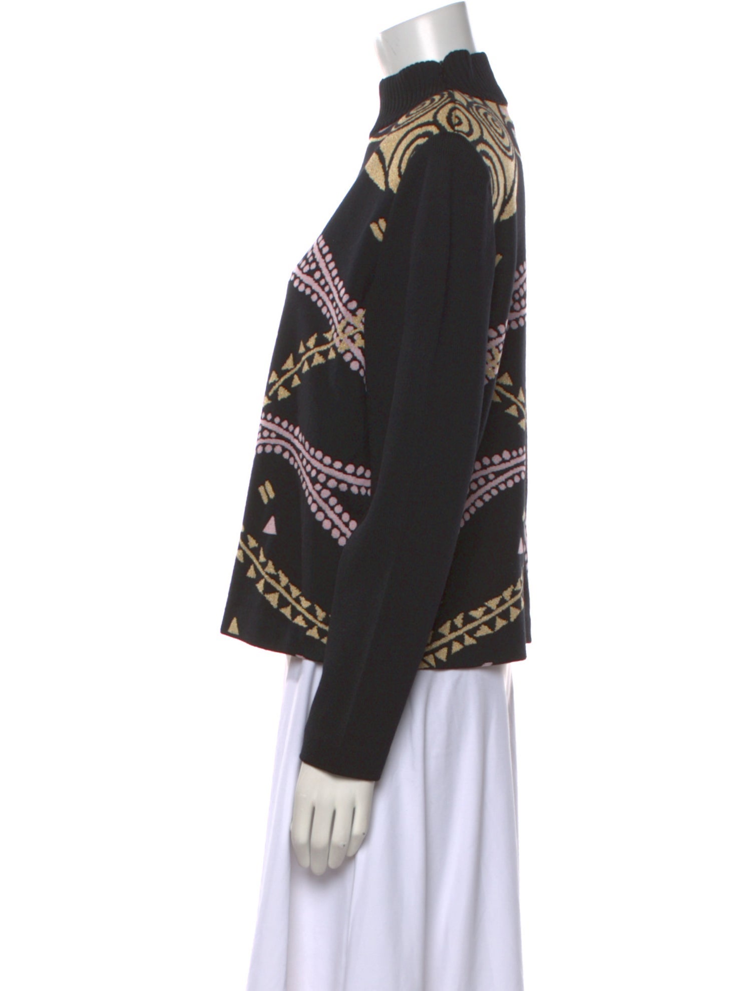 St. John Collection Printed Turtleneck Sweater