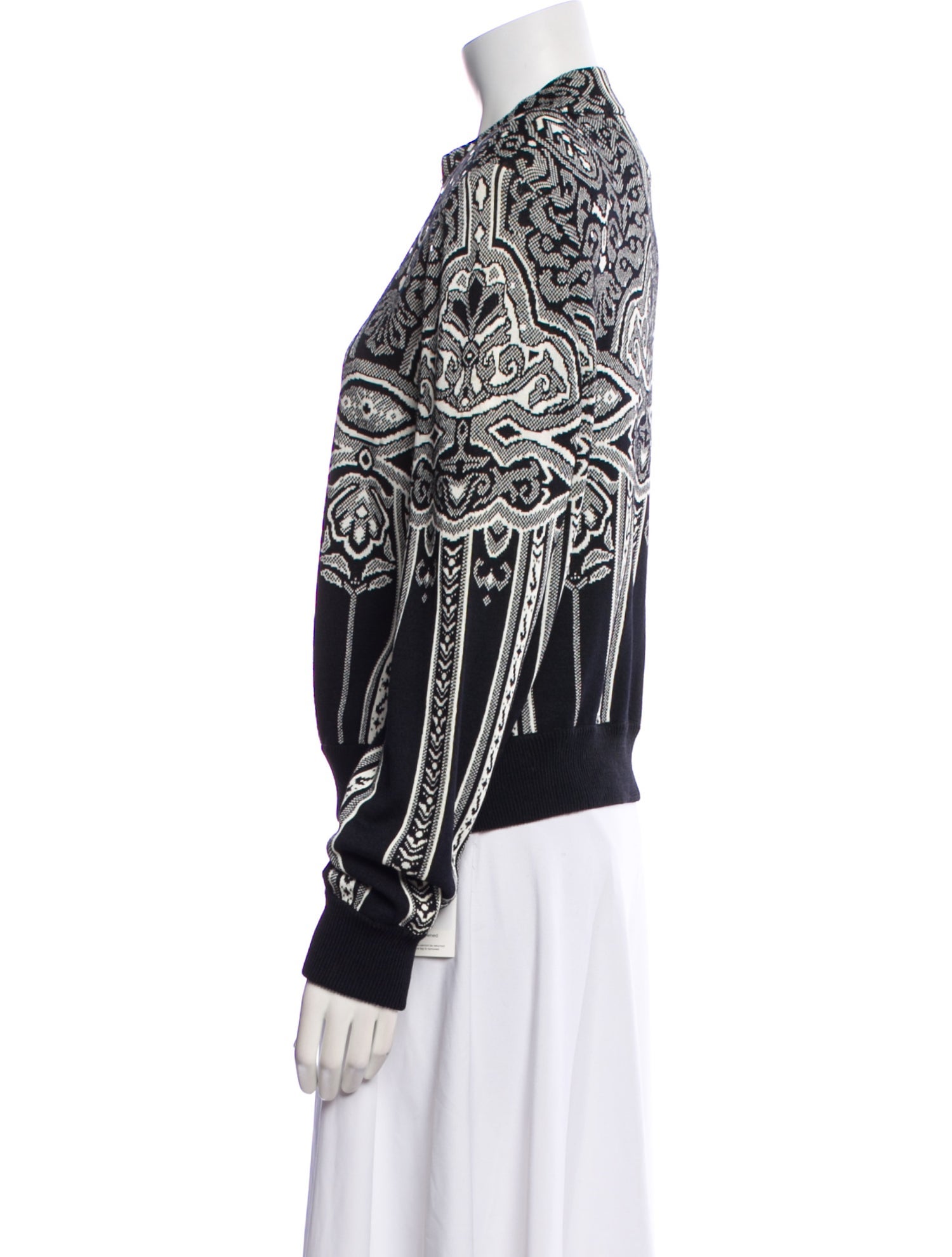 St. John Collection Printed Crew Neck Sweater