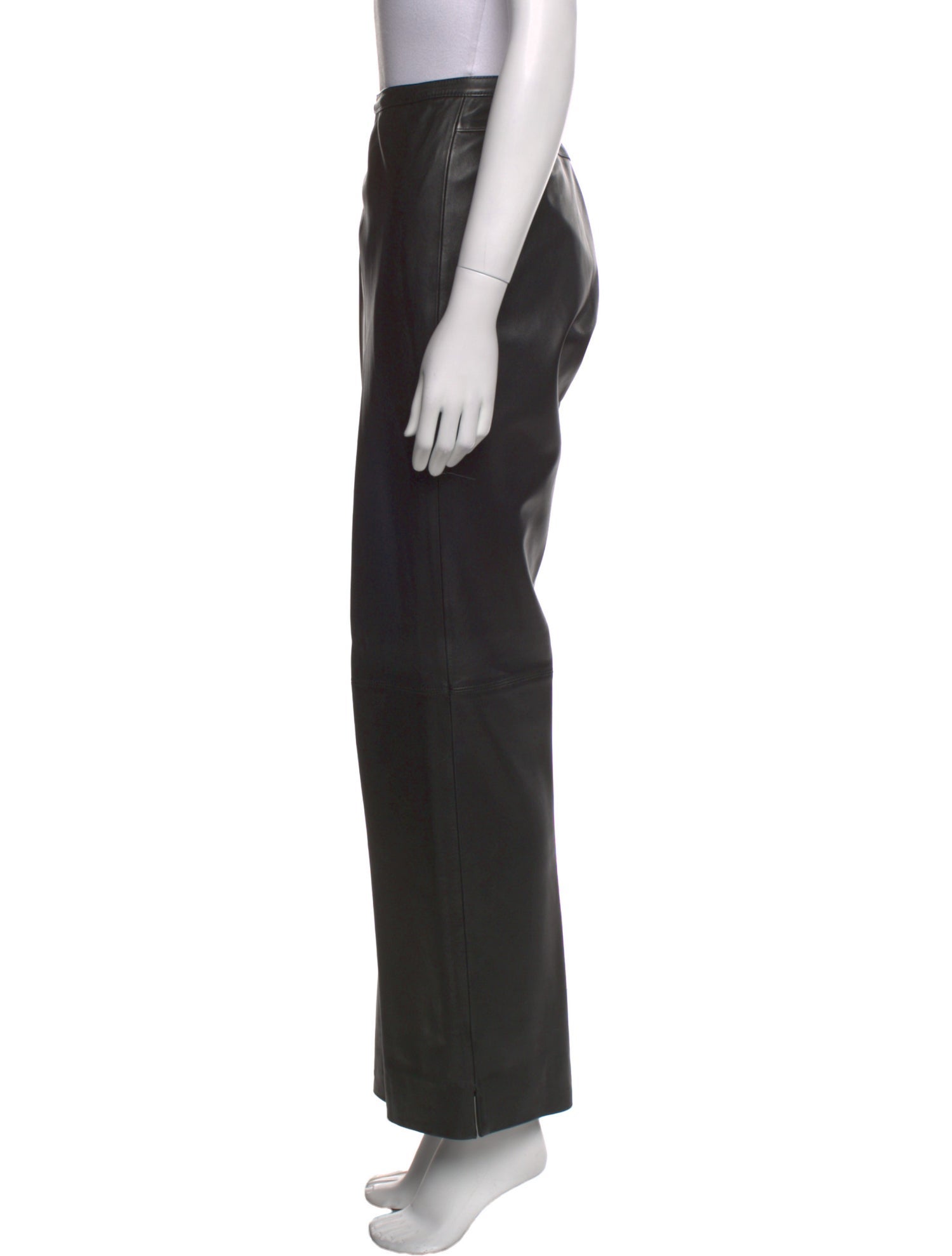 St. John Collection Leather Wide Leg Pants
