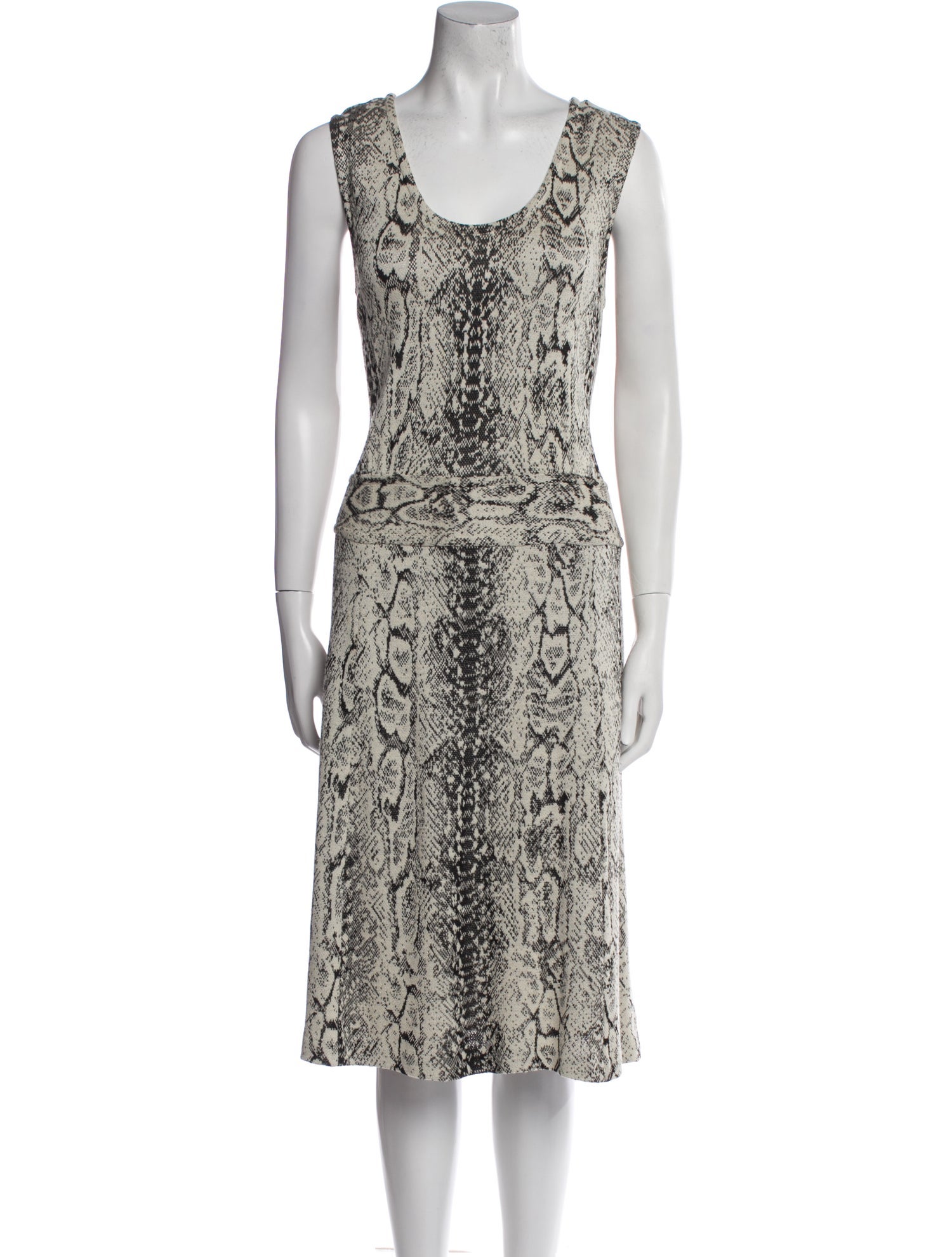 St. John Collection Animal Print Midi Length Dress