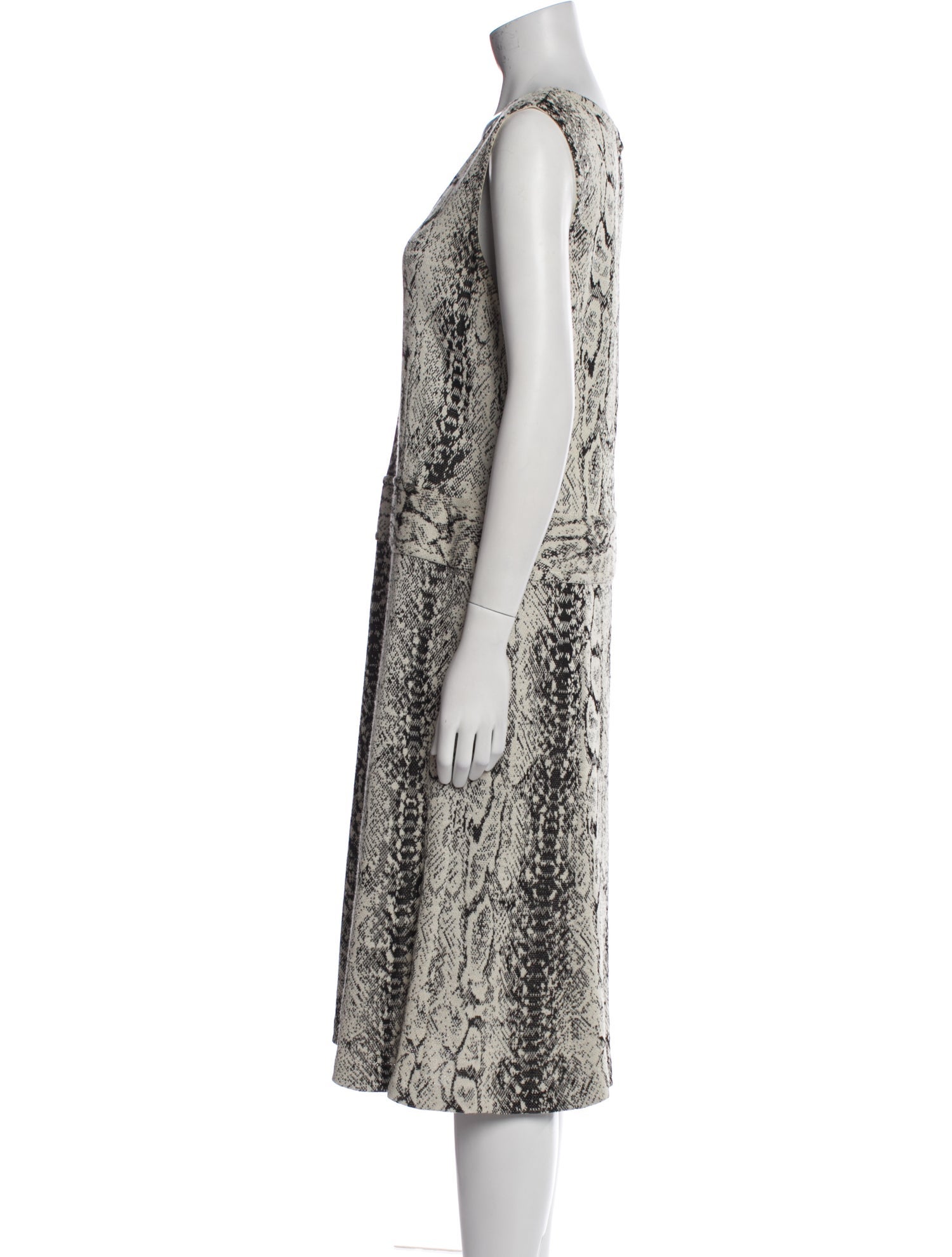 St. John Collection Animal Print Midi Length Dress